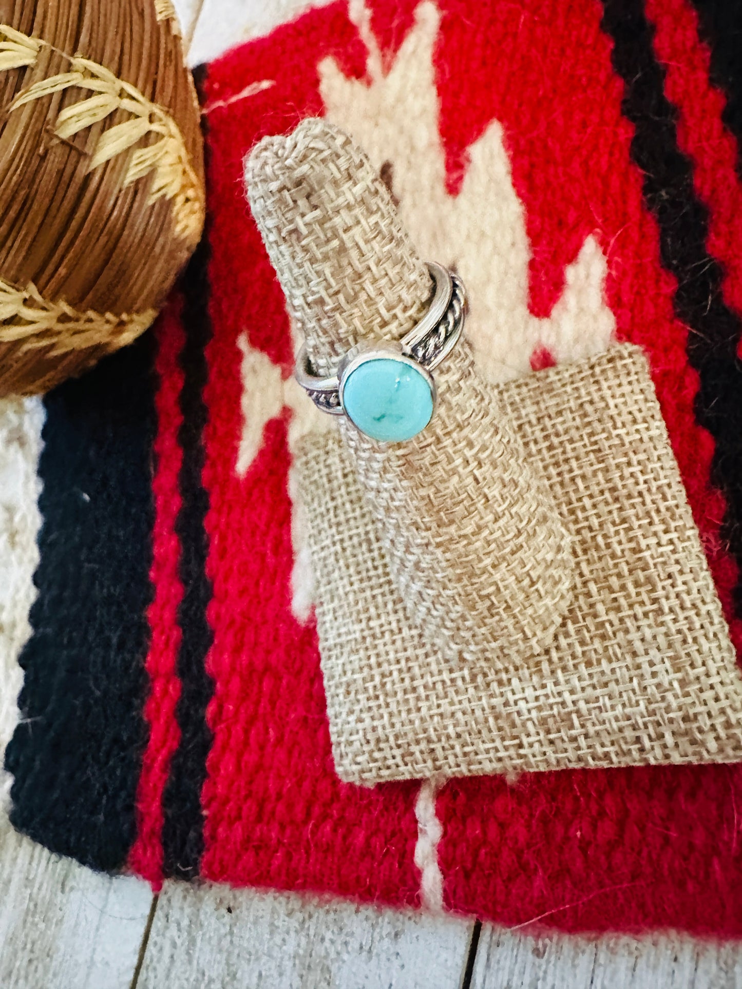 Navajo Turquoise & Sterling Silver Ring Size 5