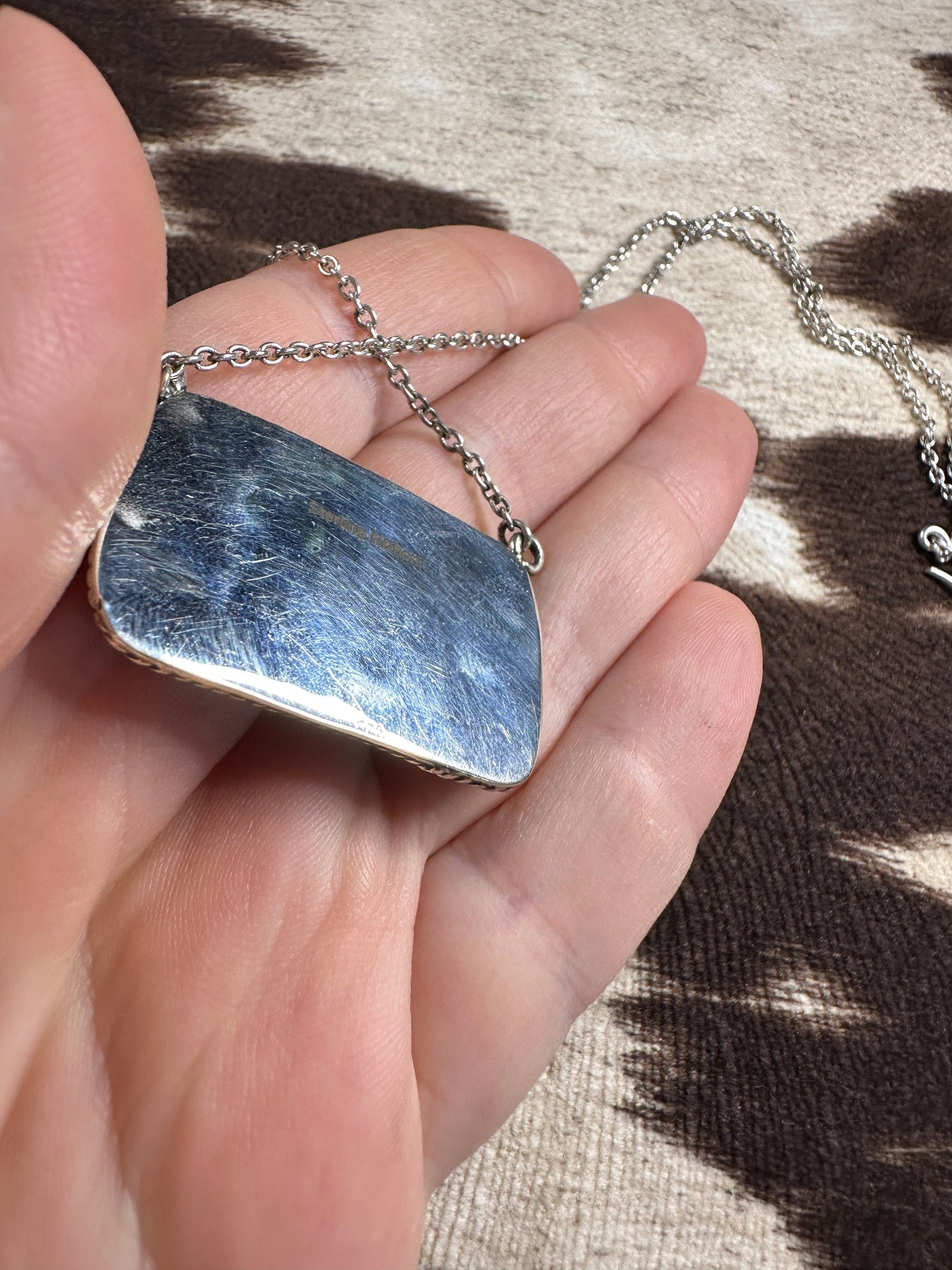 Handmade Cotton Candy Sterling Silver Bar Necklace