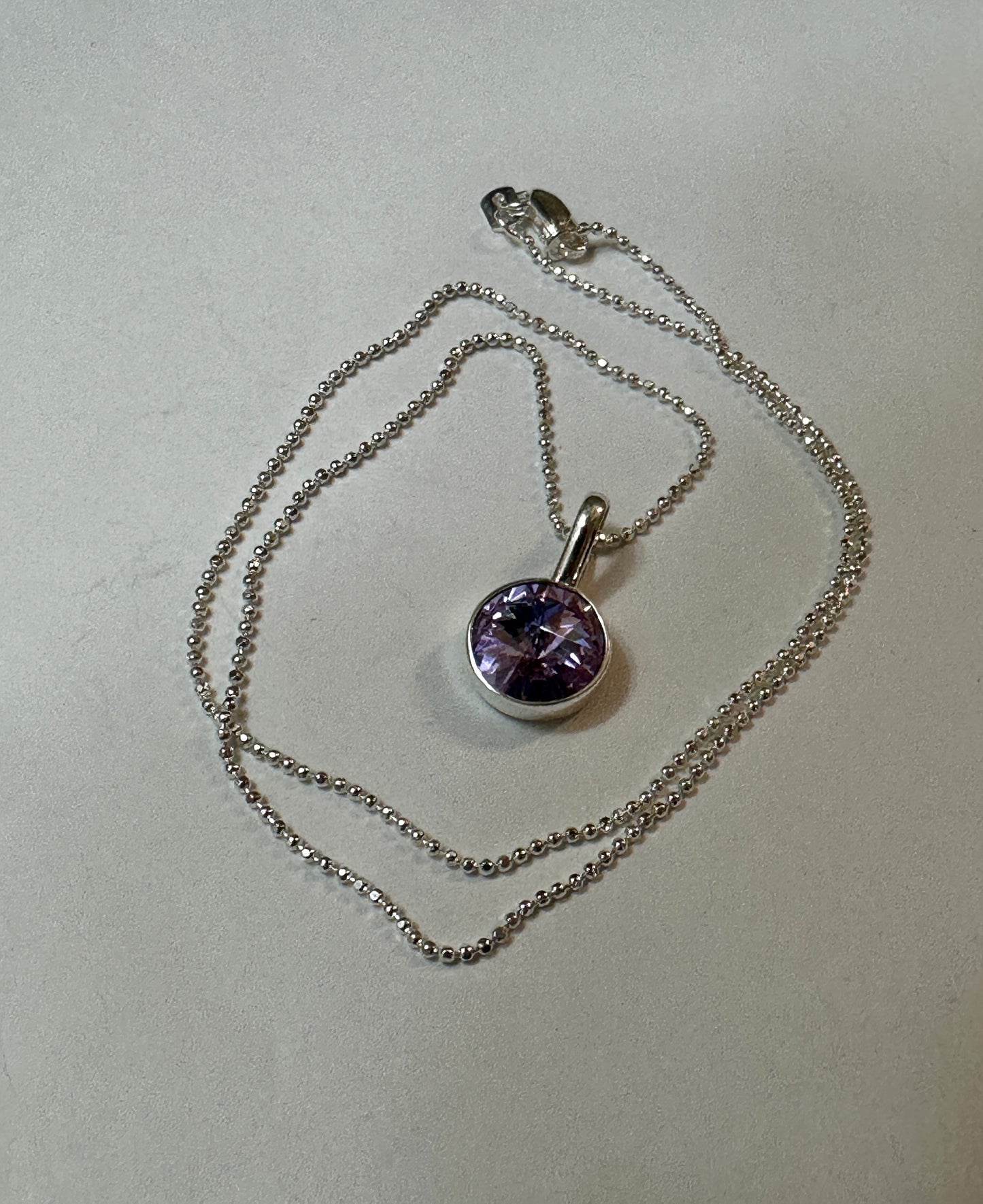 Lilac Crystal Pendant Necklace