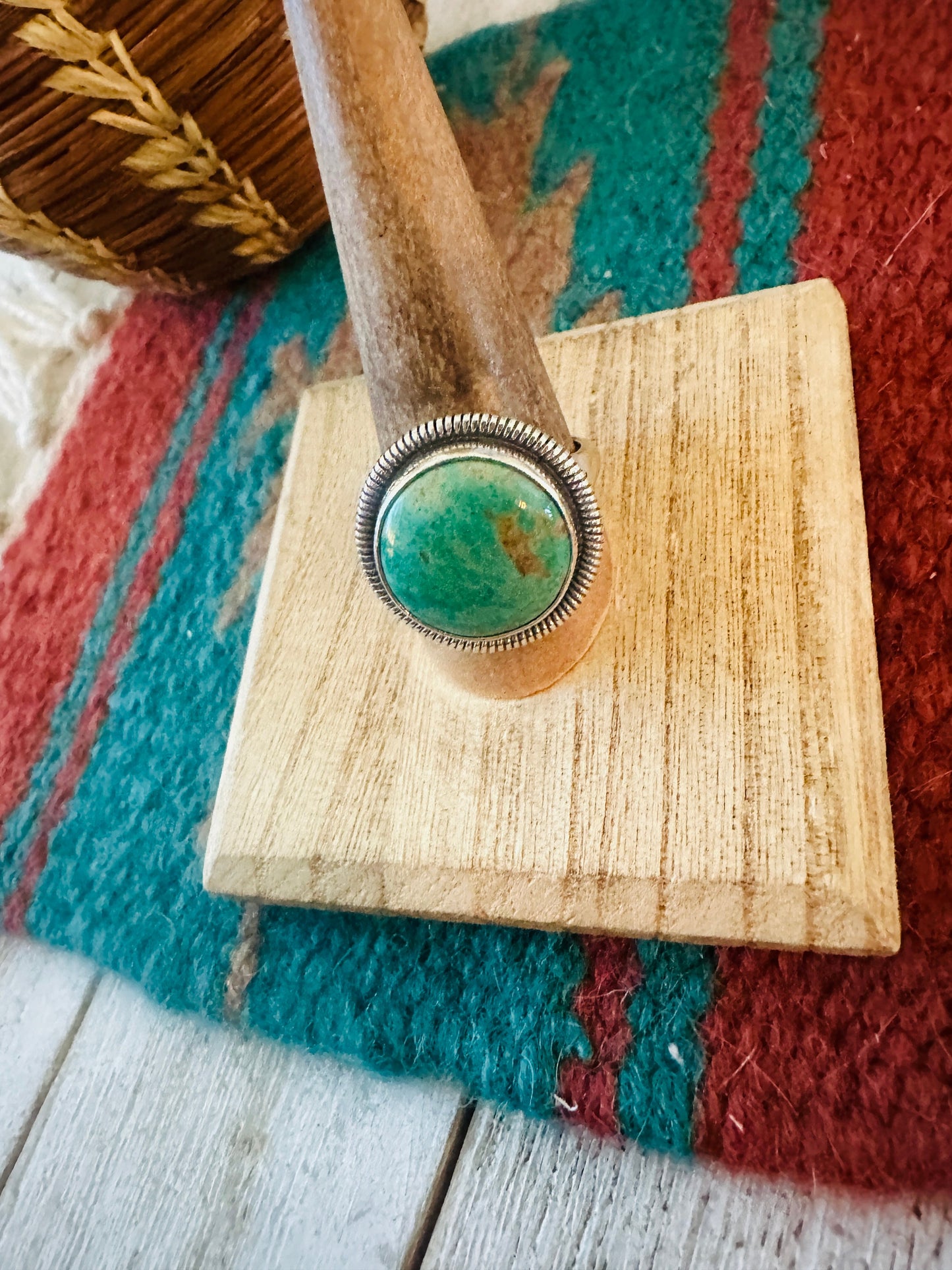 Navajo Sterling Silver & Turquoise Ring by Wydell Billie