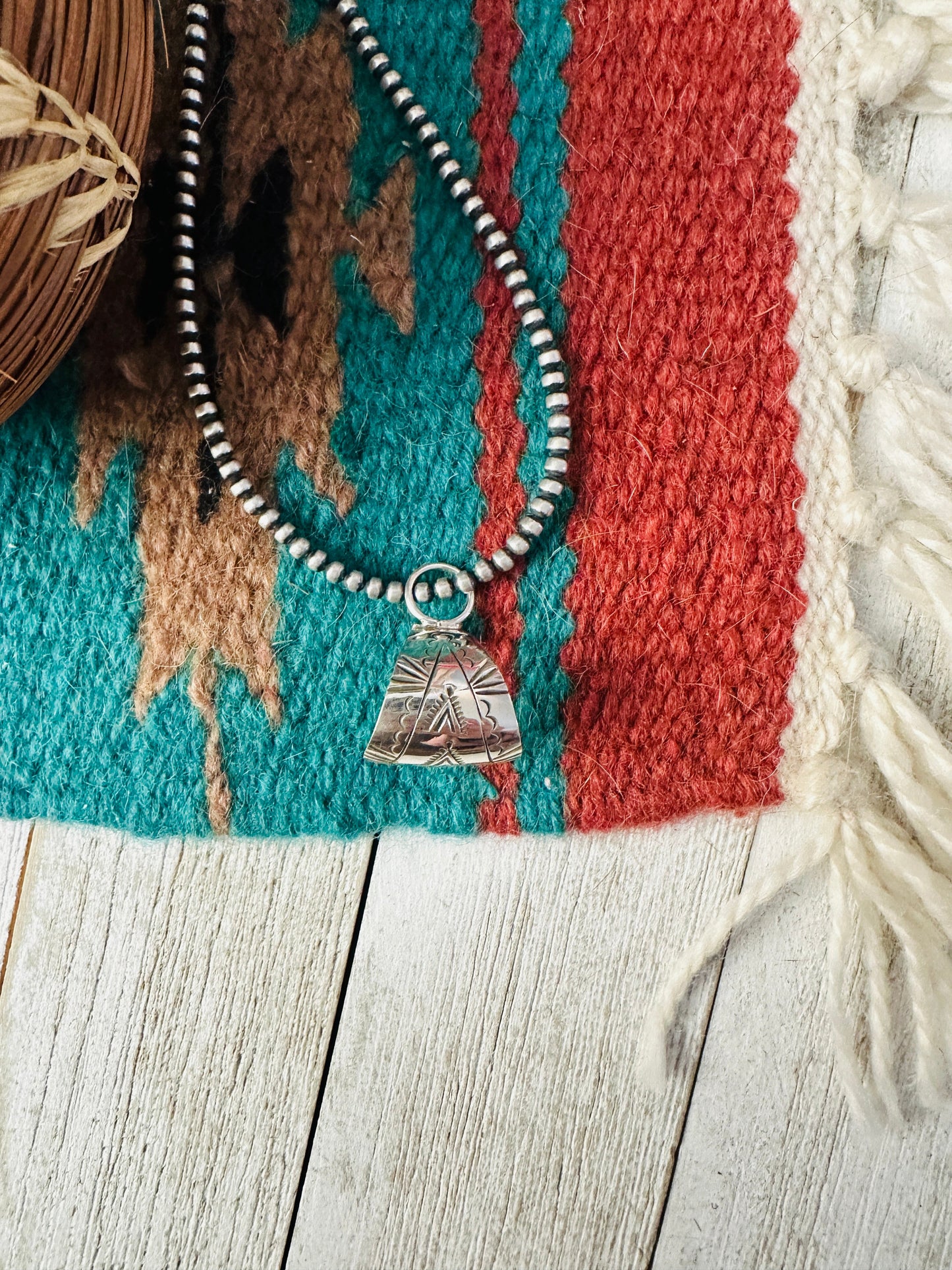 Navajo Hand Stamped Sterling Silver Bale