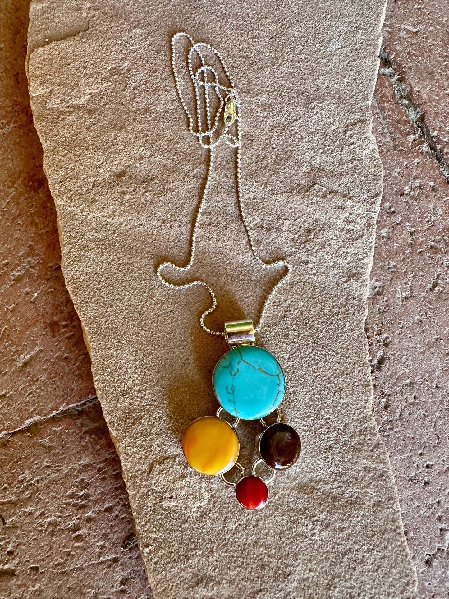 Tejano Circles Pendant Necklace