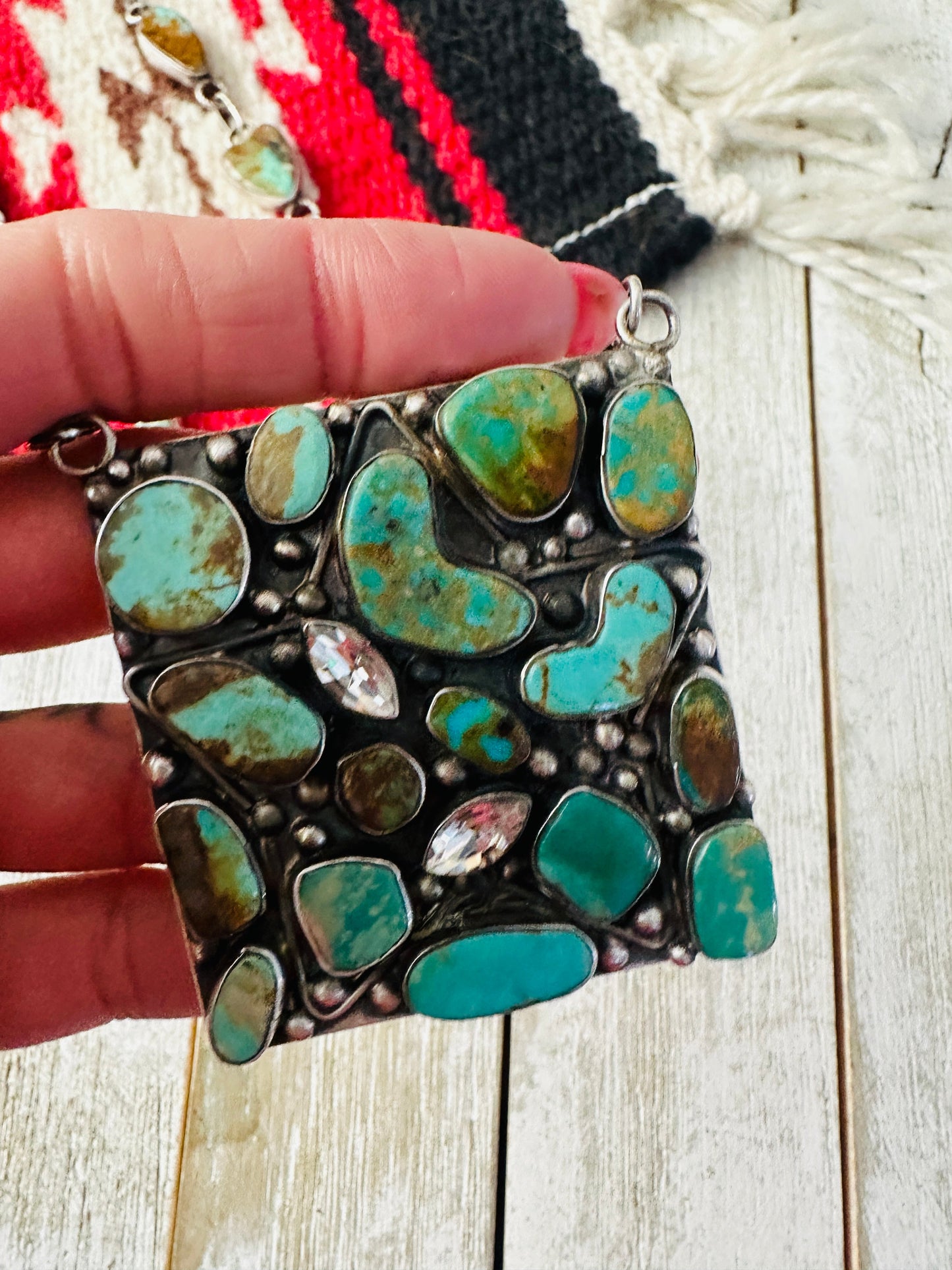 Navajo Sterling Silver & Royston Turquoise Necklace by Jacqueline Silver
