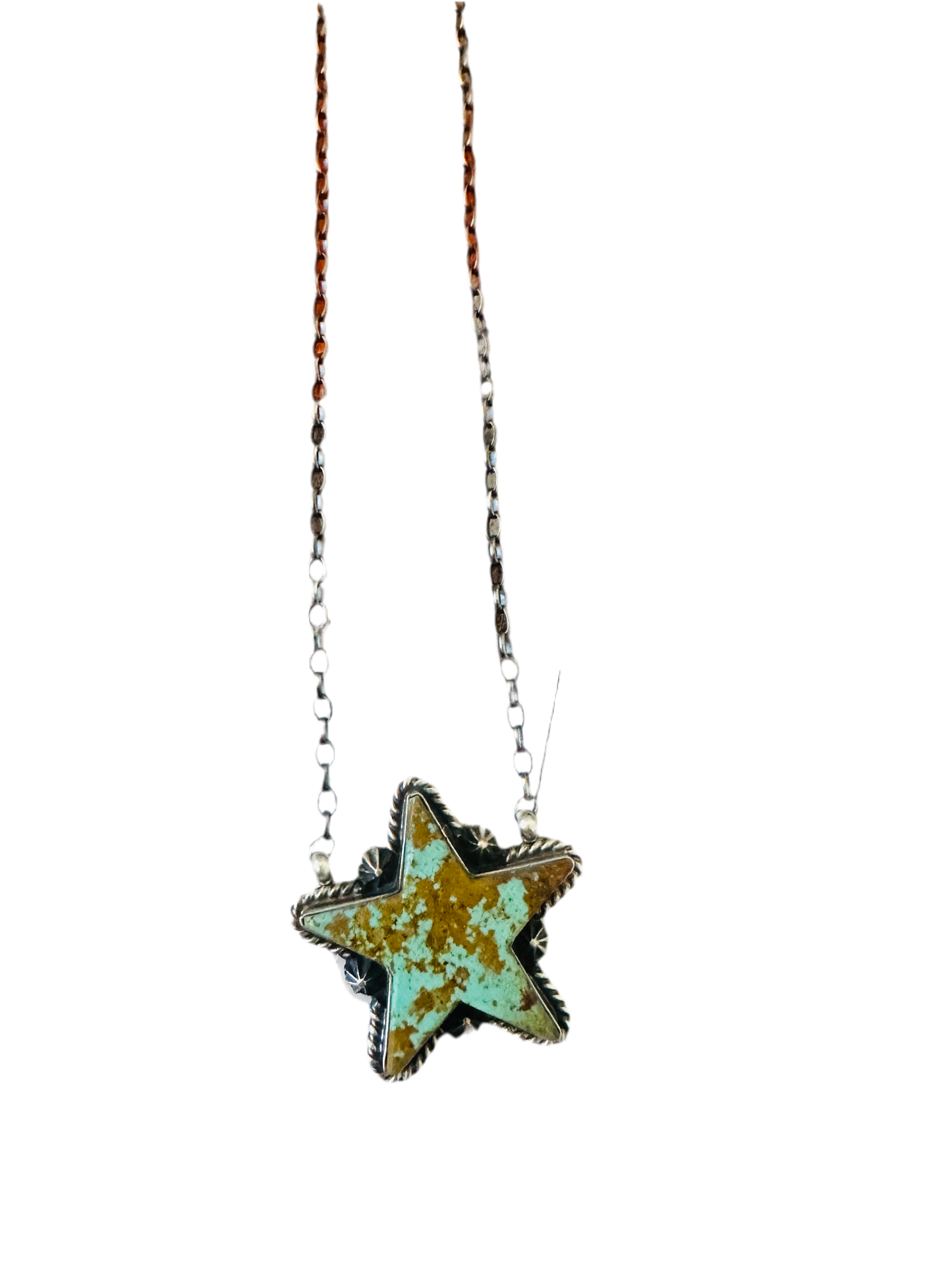 Navajo Sterling Silver & Turquoise Star Necklace