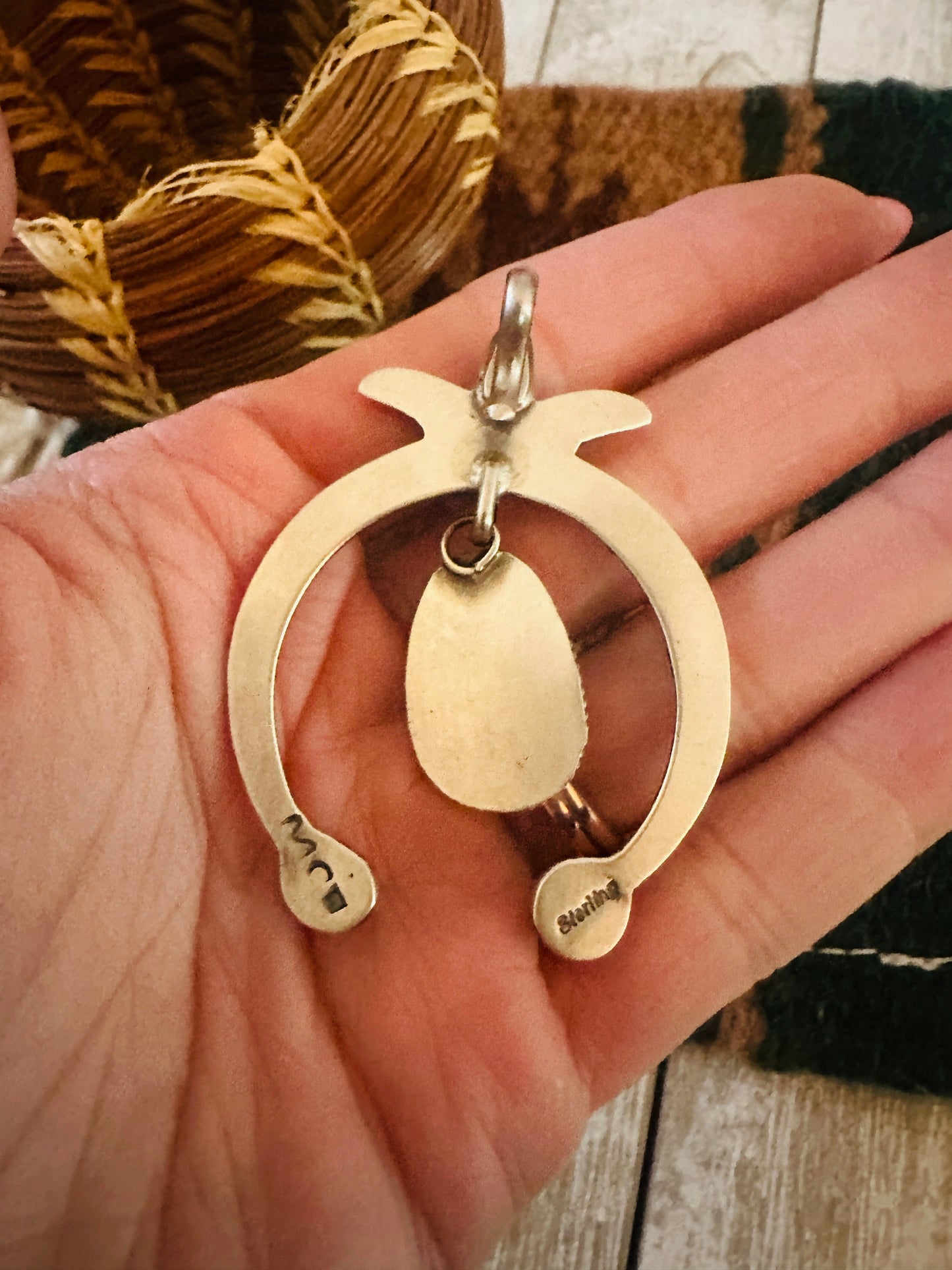 Navajo Sterling Silver & Purple Spiny Naja Pendant by Martha Cayatineto