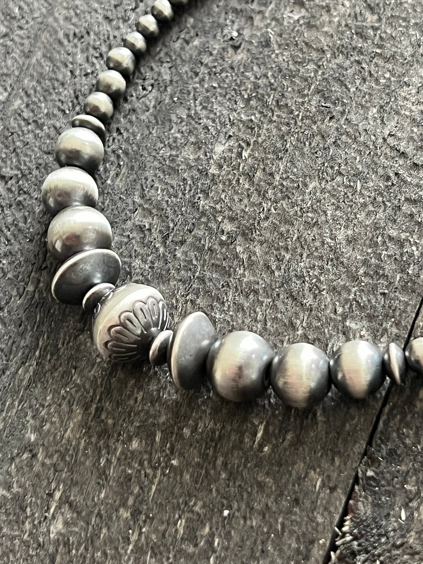 Summer Lovin’ Navajo Beaded Layering Necklace with Sterling Silver, Spiny Oyster Shell and Turquoise, 16” + 2”, The Flower Child