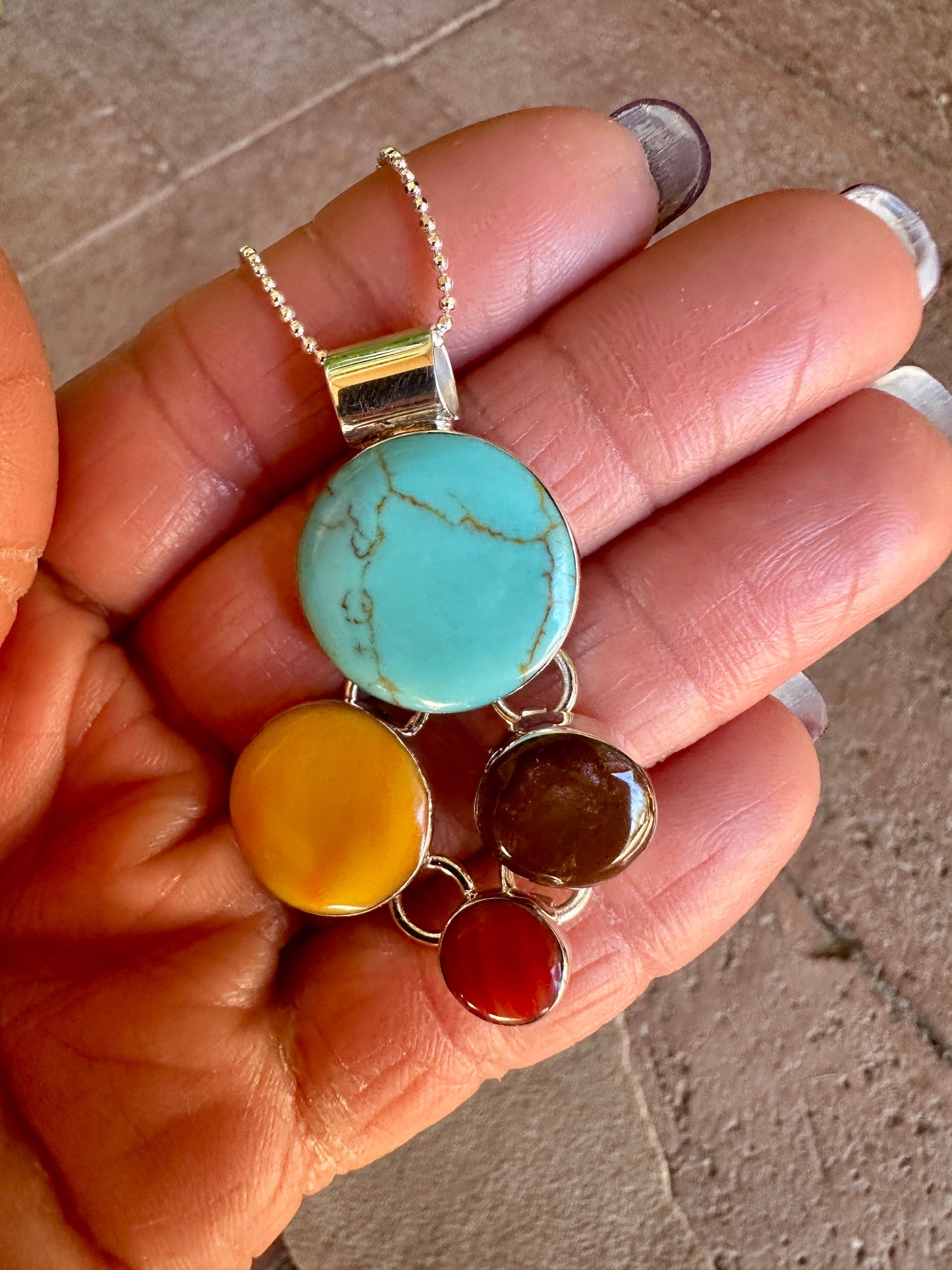 Tejano Circles Pendant Necklace