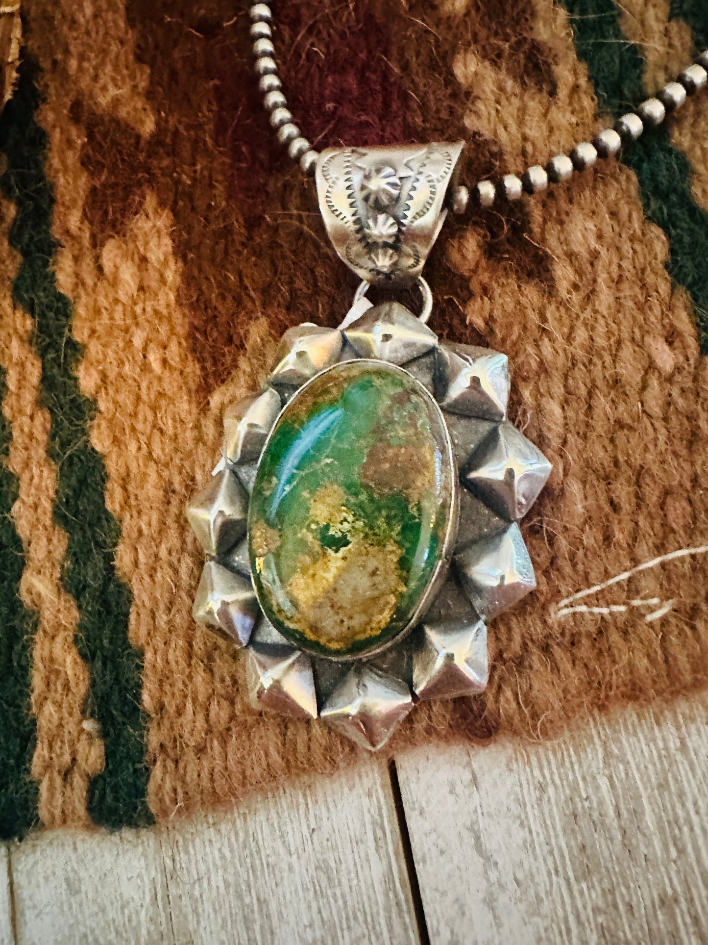 Navajo Royston Turquoise & Sterling Silver Pendant
