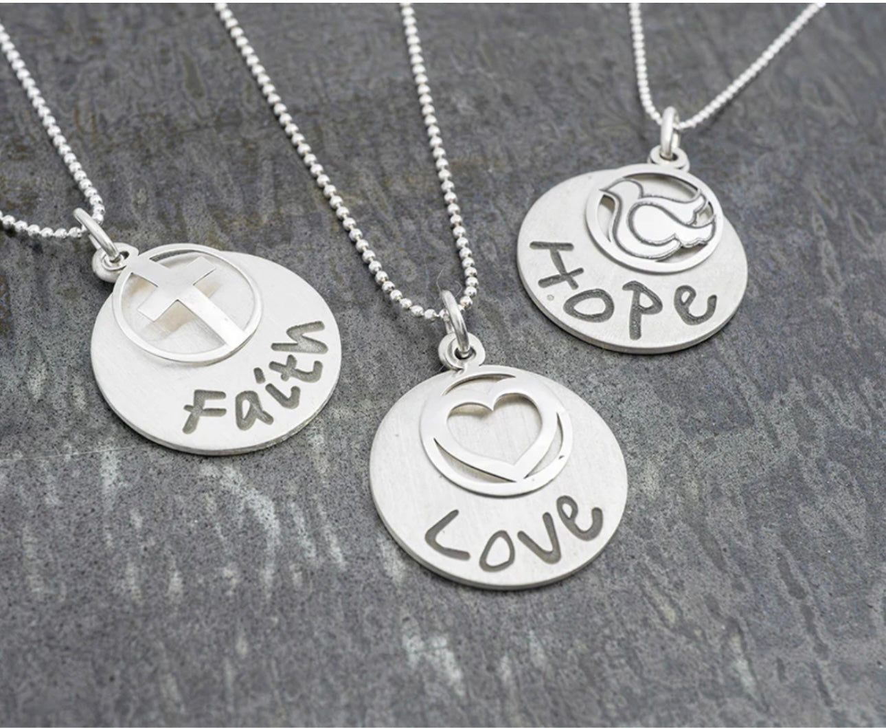 Sterling Silver Hope Pendant Necklace