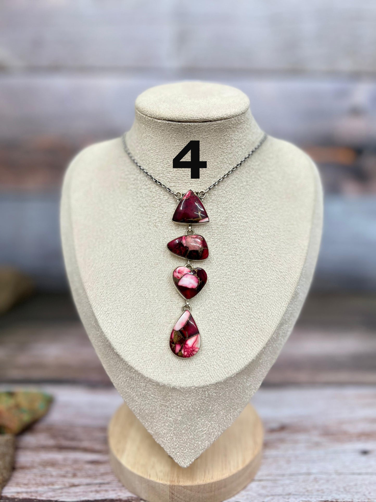 Handmade Sterling Silver Dahlia Rose Necklace with Signed Nizhoni
