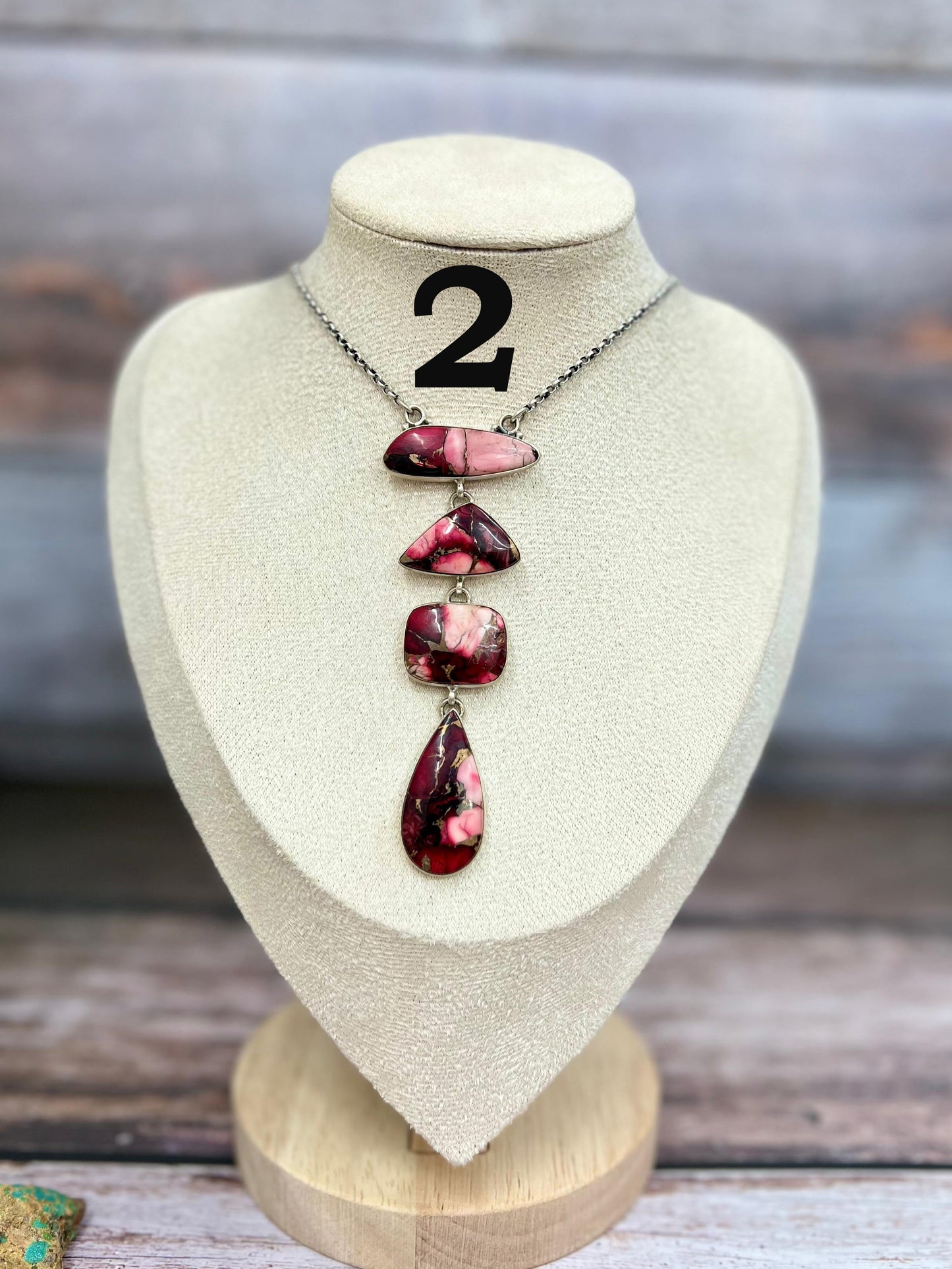 Handmade Sterling Silver Dahlia Rose Necklace with Signed Nizhoni