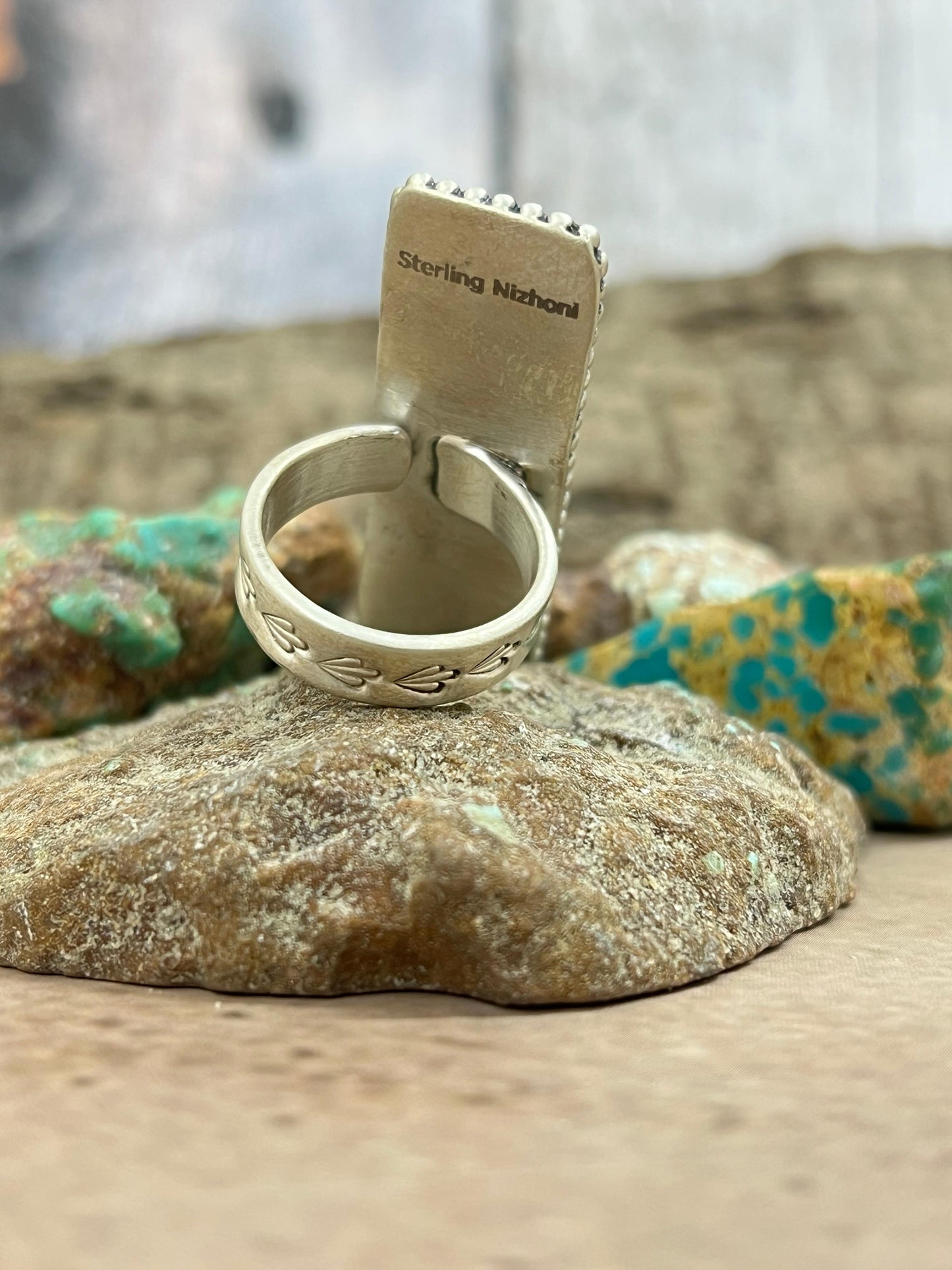 Handmade Sterling Silver Dahlia Rose Adjustable Ring with Signed Nizhoni