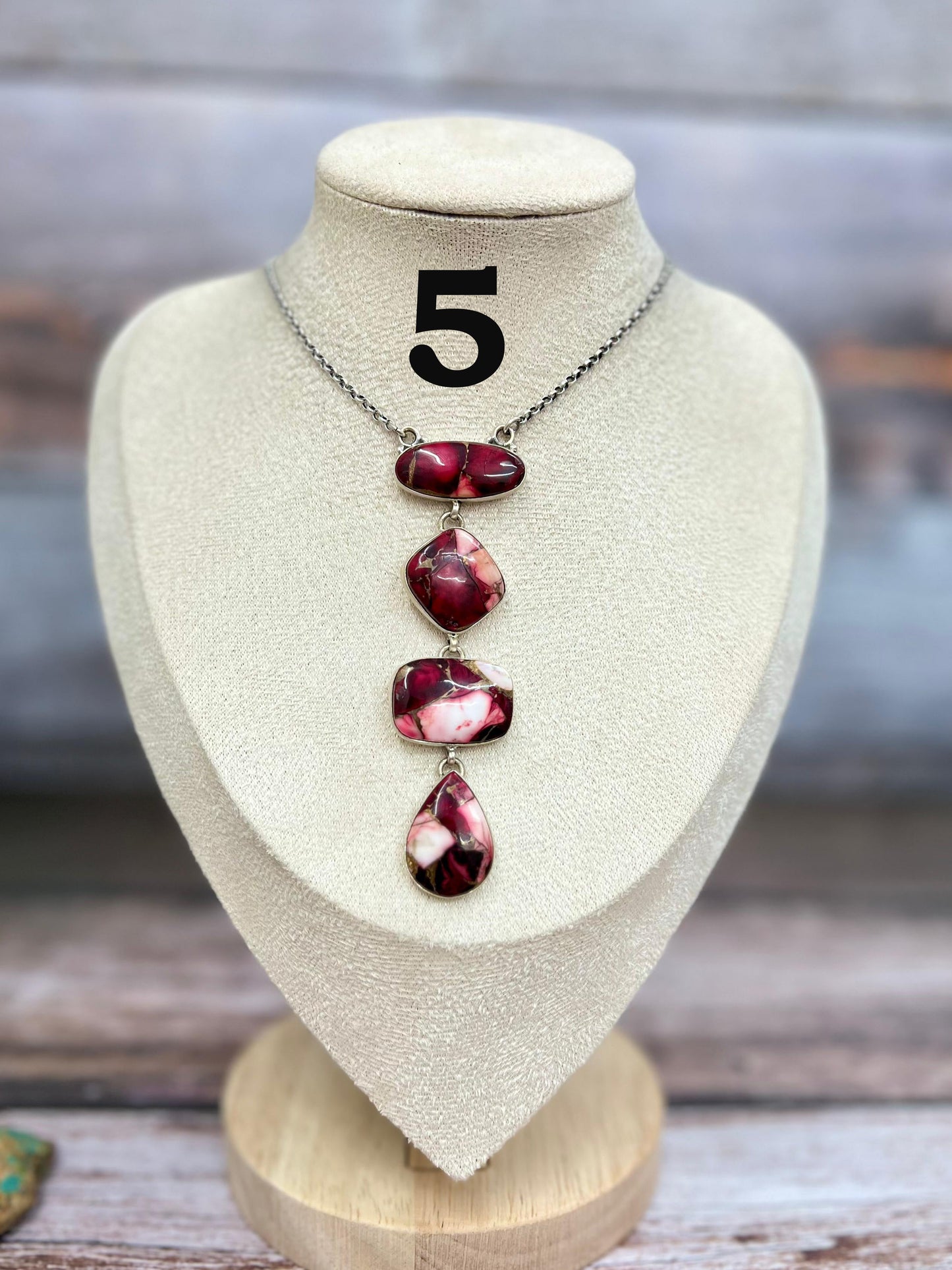 Handmade Sterling Silver Dahlia Rose Necklace with Signed Nizhoni