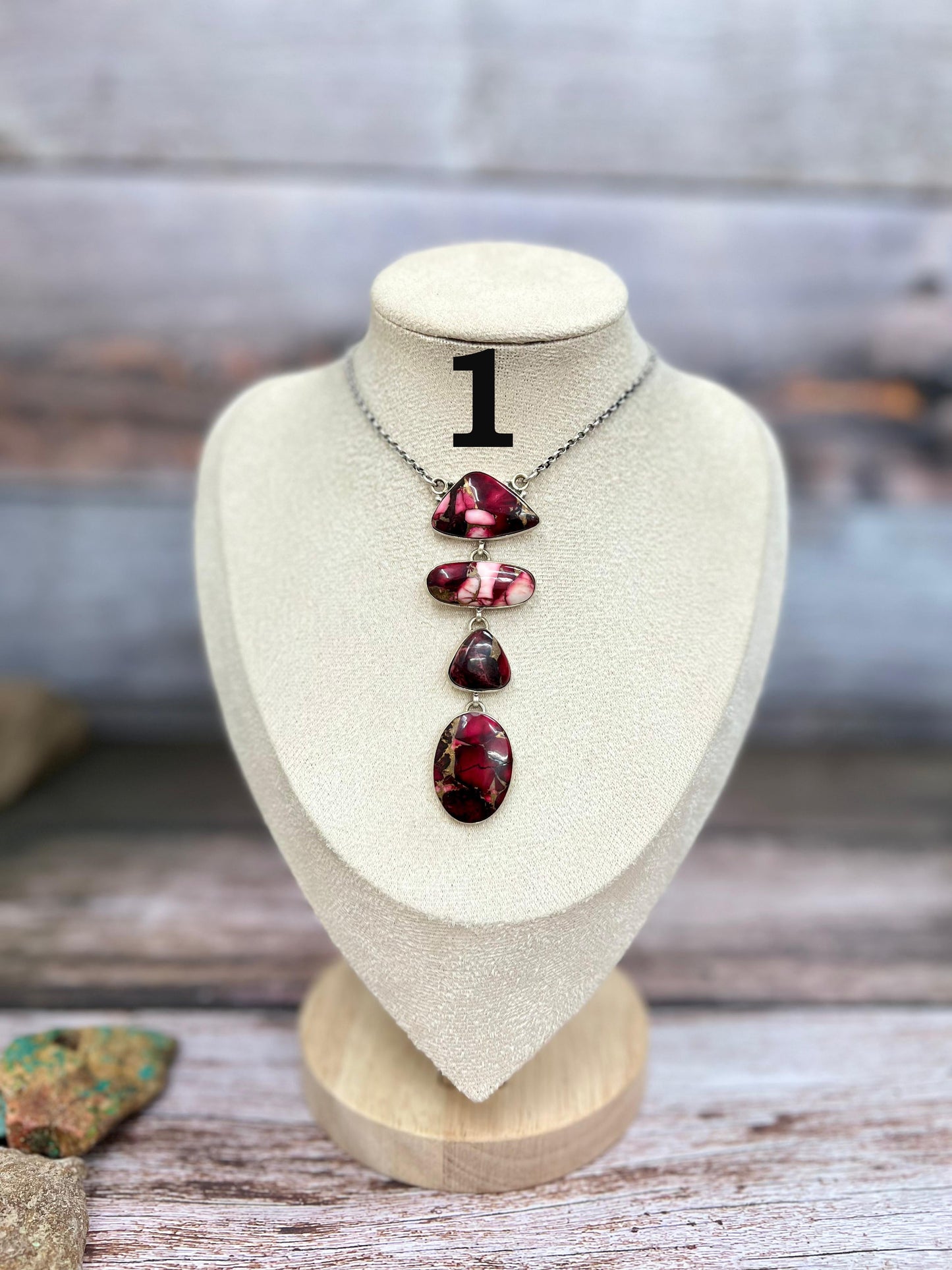 Handmade Sterling Silver Dahlia Rose Necklace with Signed Nizhoni
