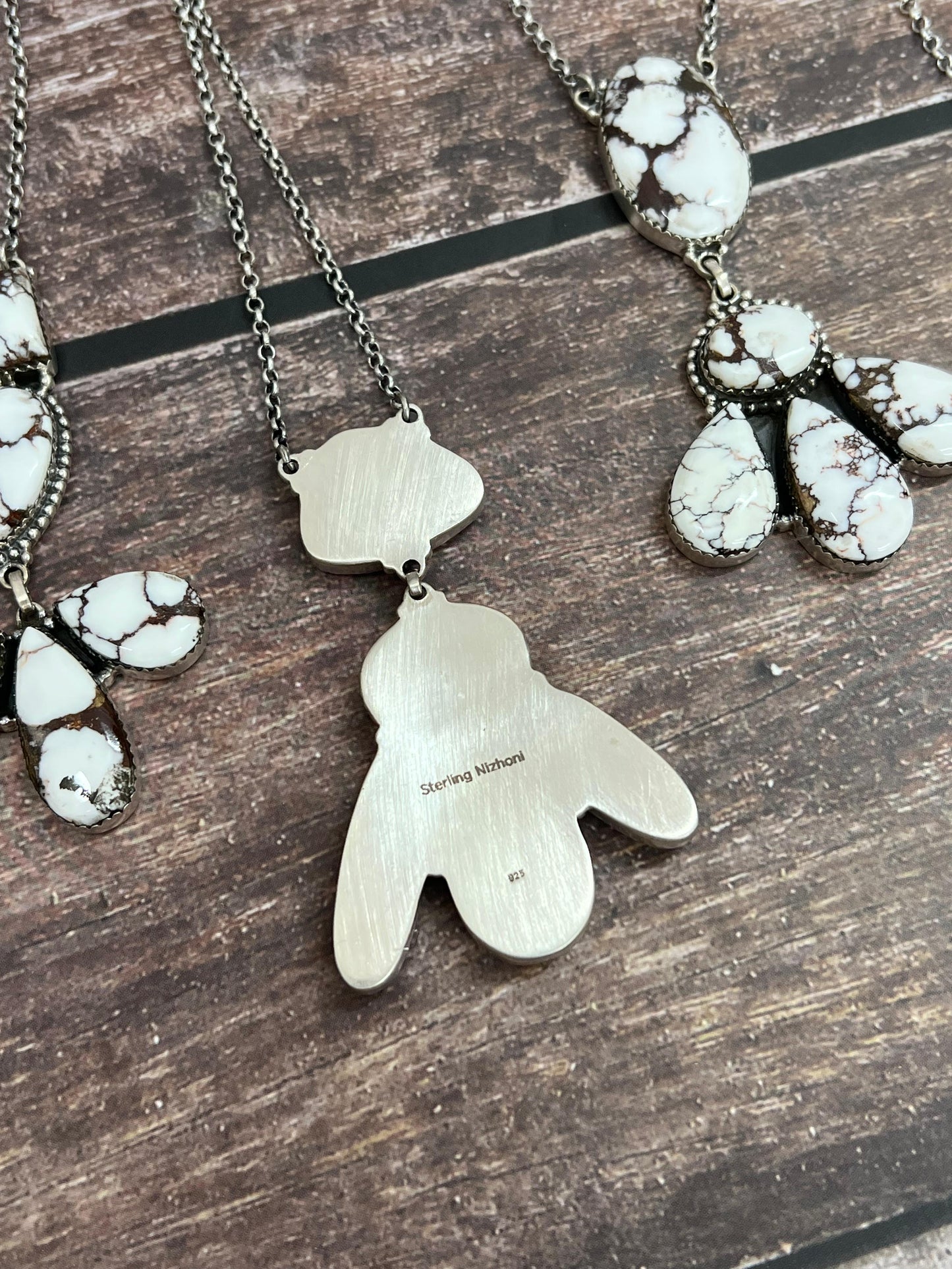 Handmade Sterling Silver Wild Horse Necklace with Signed Nizhoni