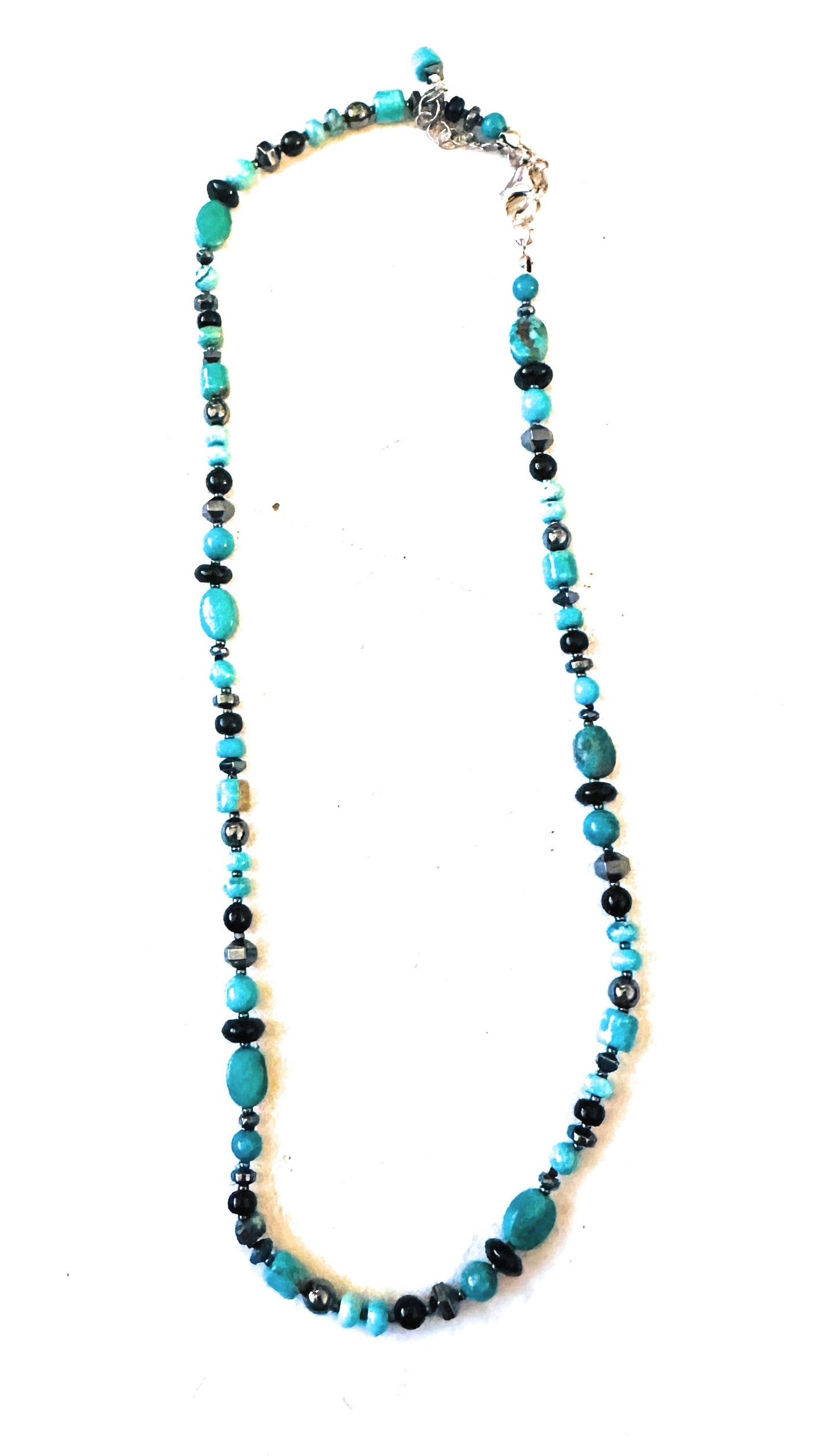 Navajo Multi Stone & Sterling Silver 16” Beaded Necklace