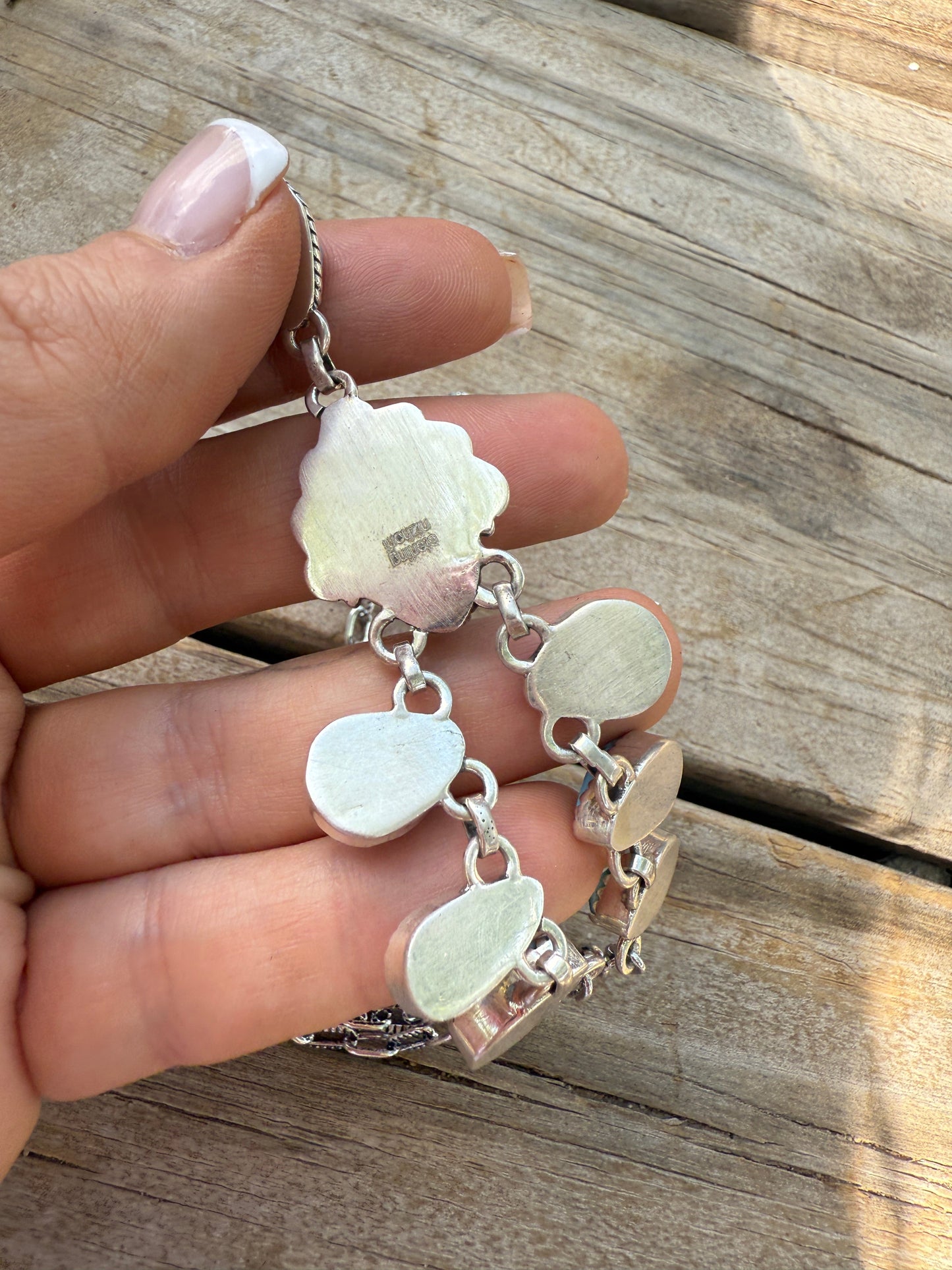 Handmade Sterling Silver & Golden Hills Turquoise Lariat Necklace