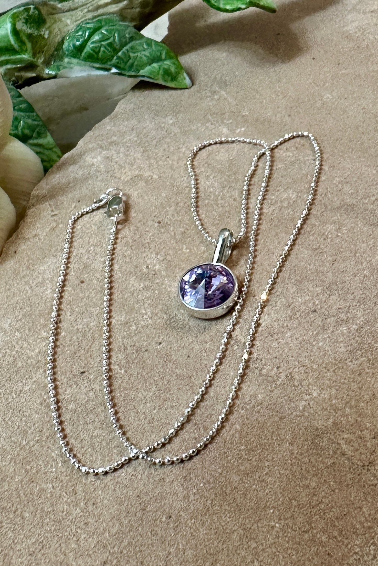 Lilac Crystal Pendant Necklace