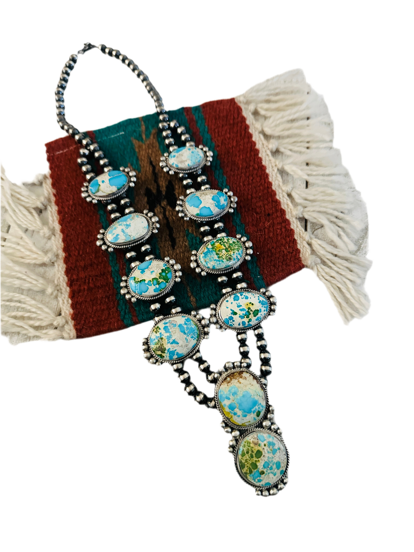 Navajo Sterling Silver & Sonoran Mountain Turquoise Necklace