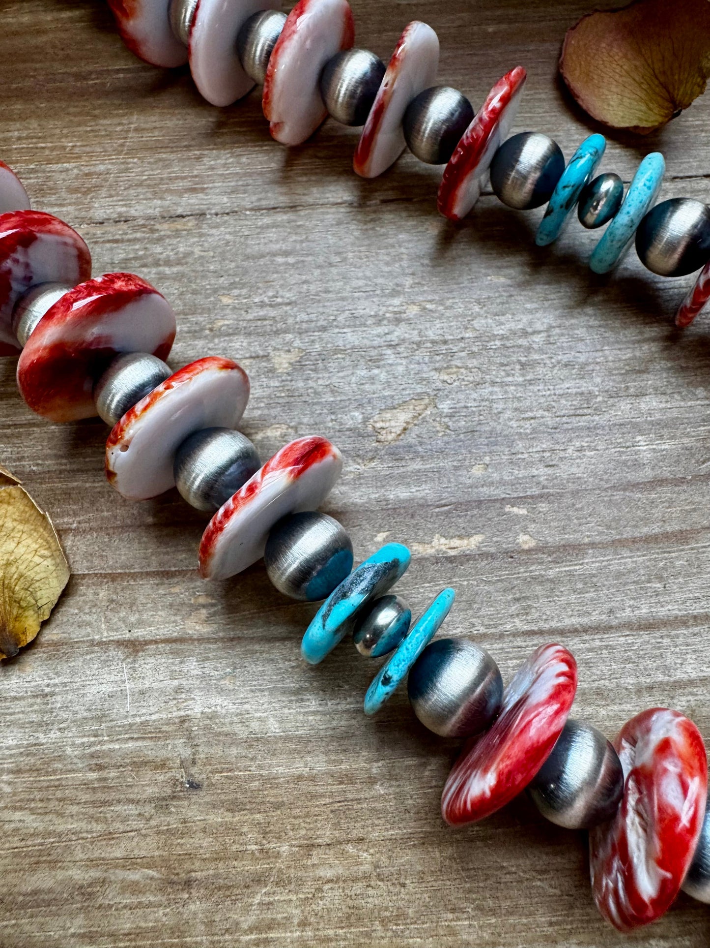 28 inch - American Rodeo Collection - 12 mm Sterling Silver Pearls & Spiny-Turquoise