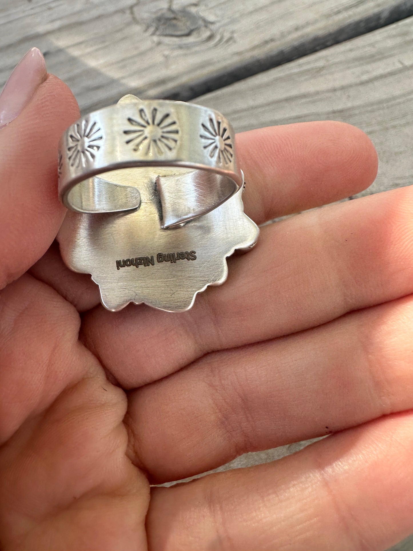 Handmade Sonoran Mountain Turquoise & Sterling Silver Adjustable Cluster Ring