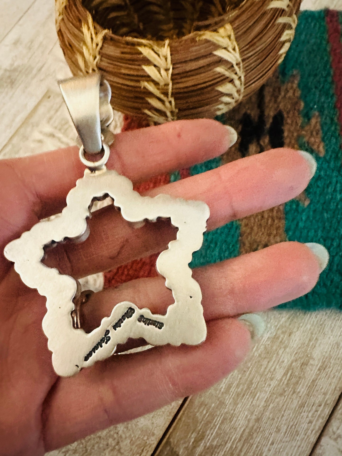 Navajo Turquoise and Sterling Silver Star Pendant