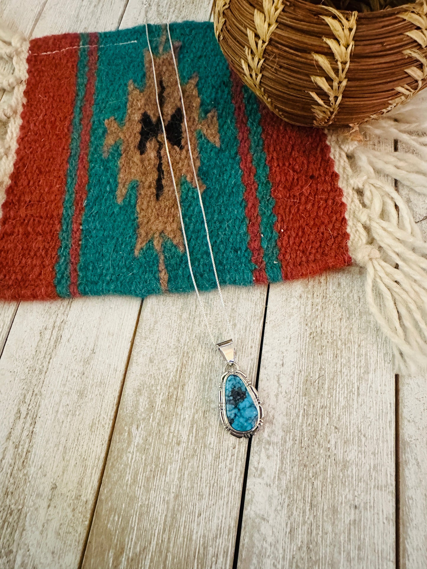 Navajo Sterling Silver & Turquoise Necklace