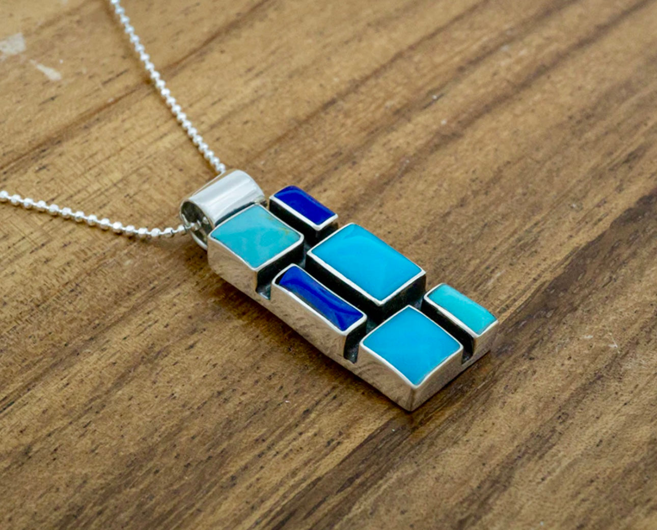 Medium Azul Mosaic Pendant Necklace