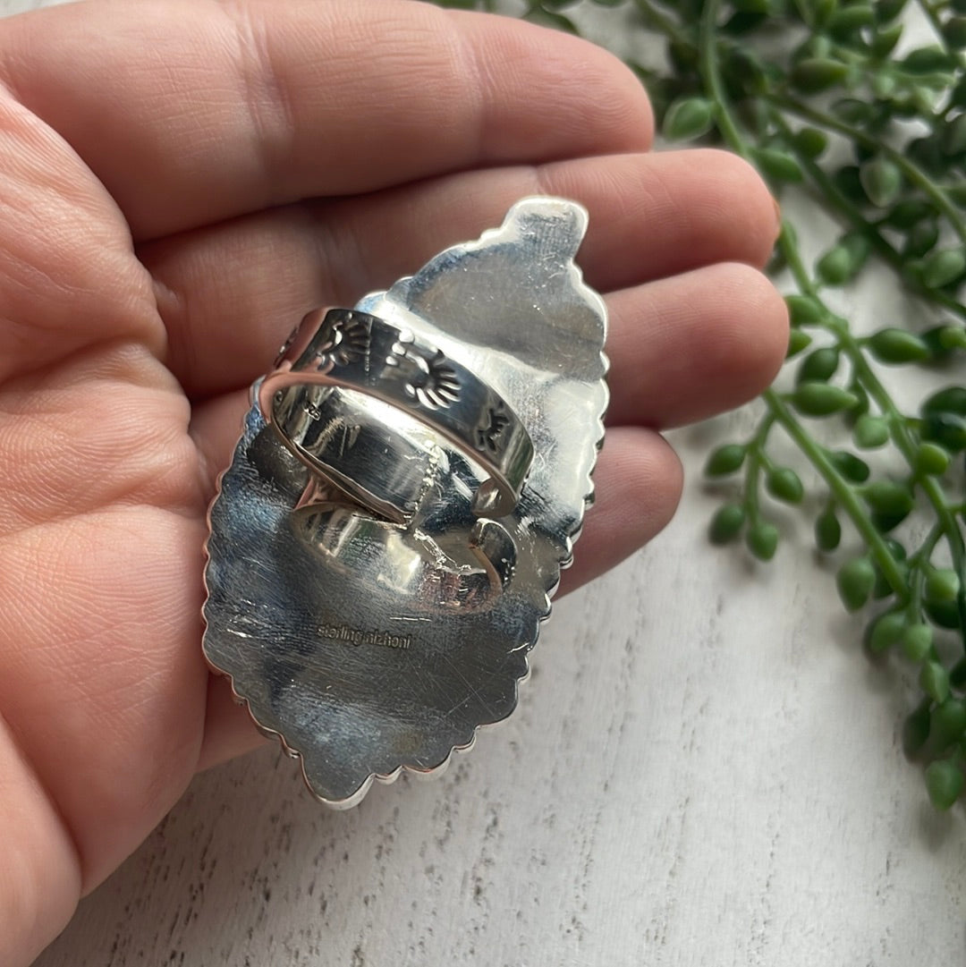Nizhoni Handmade Turquoise & Sterling Silver Adjustable Statement Ring