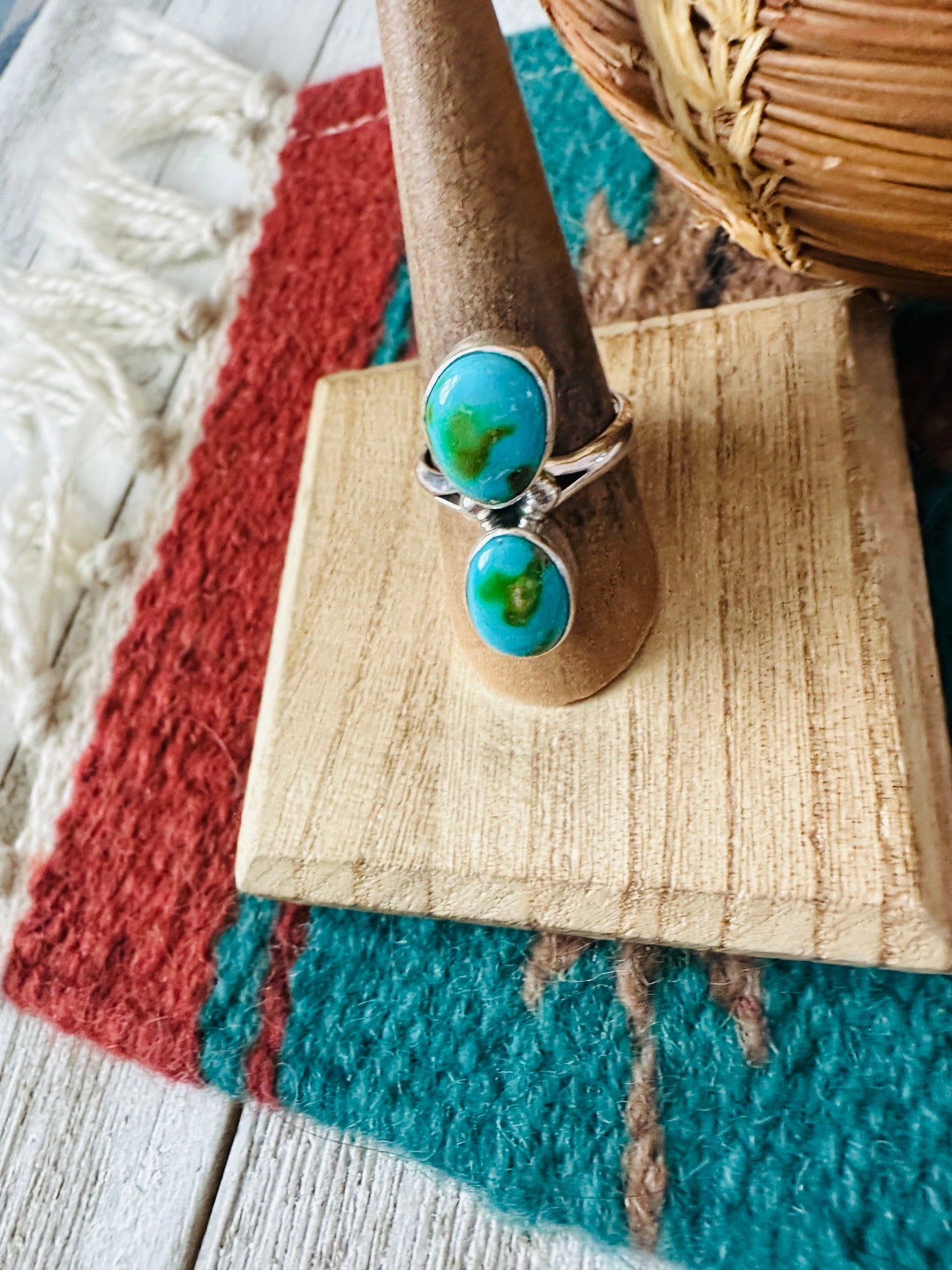 Navajo Sonoran Mountain Turquoise & Sterling Silver Ring