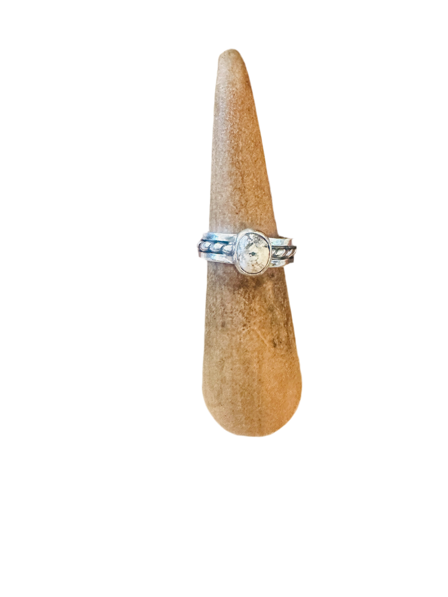 Navajo Sterling Silver & White Buffalo Ring