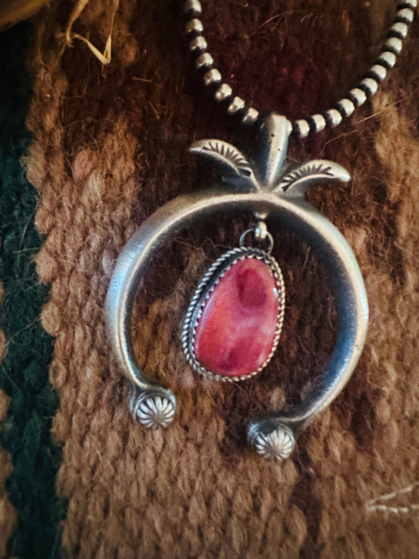 Navajo Sterling Silver & Purple Spiny Naja Pendant by Martha Cayatineto