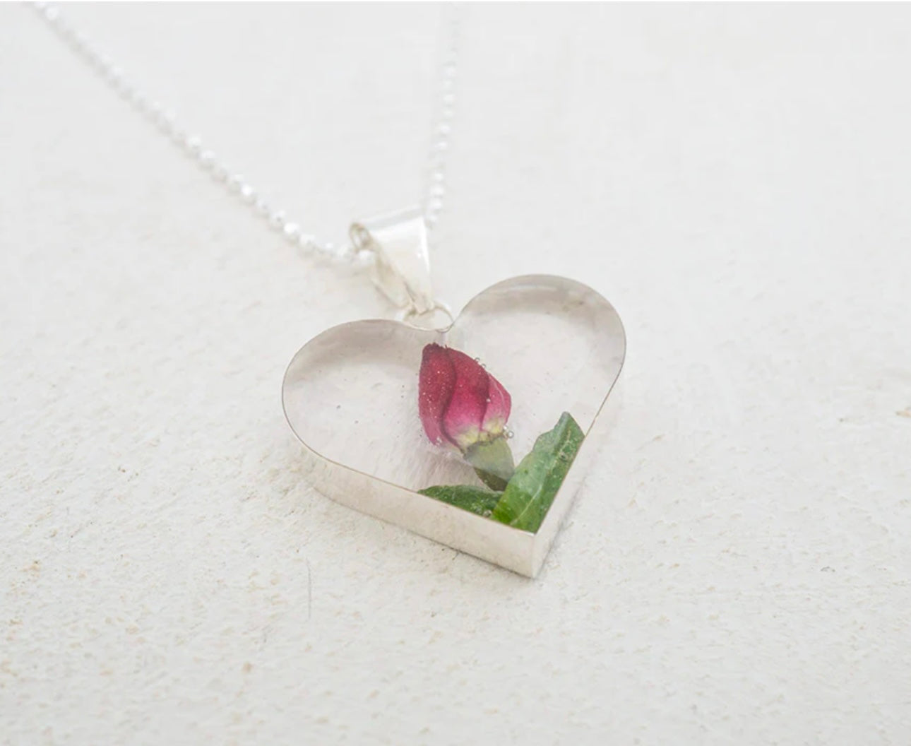 Primavera Rosebud Necklace Heart