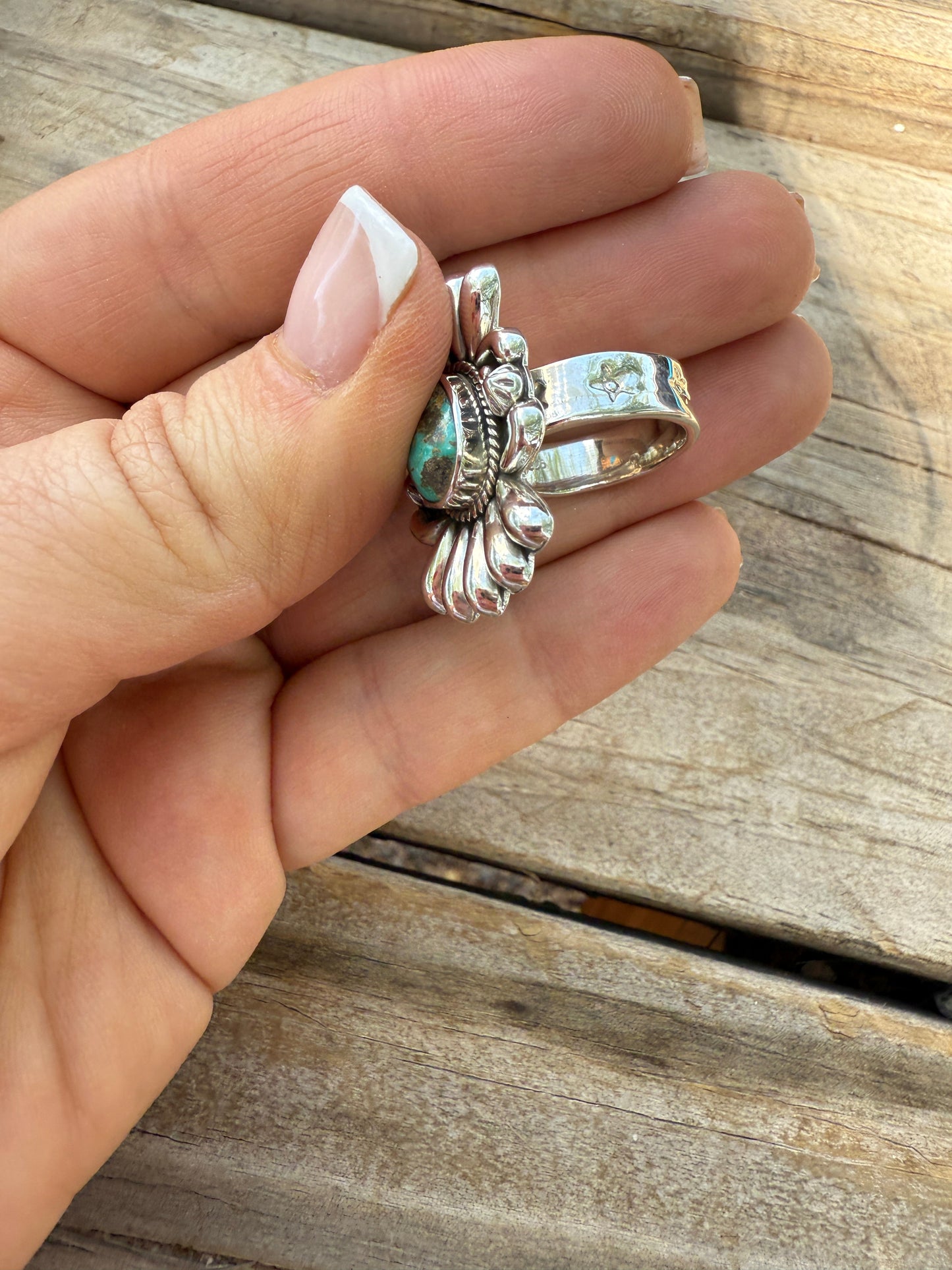 Handmade Sonoran Mountain Turquoise & Sterling Adjustable Silver Ring