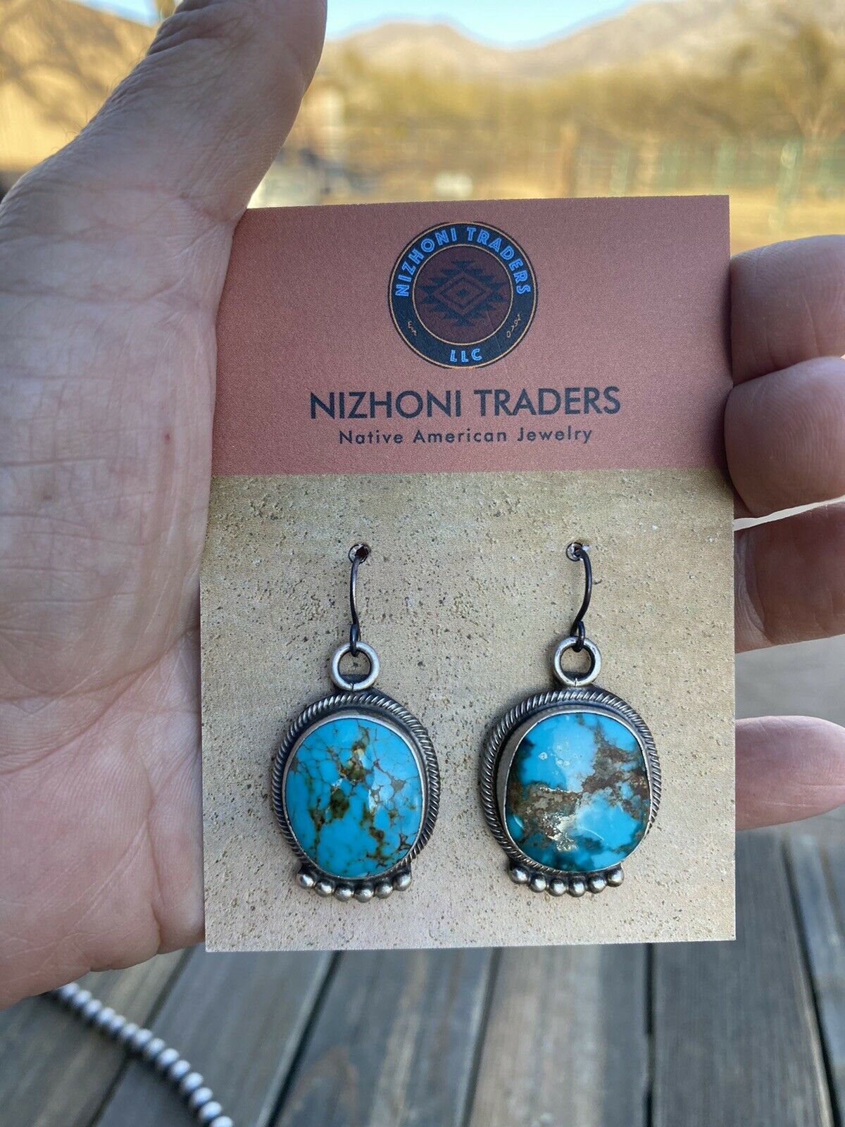 Stunning Navajo Sterling Silver Royston Turquoise Necklace & Earring Set