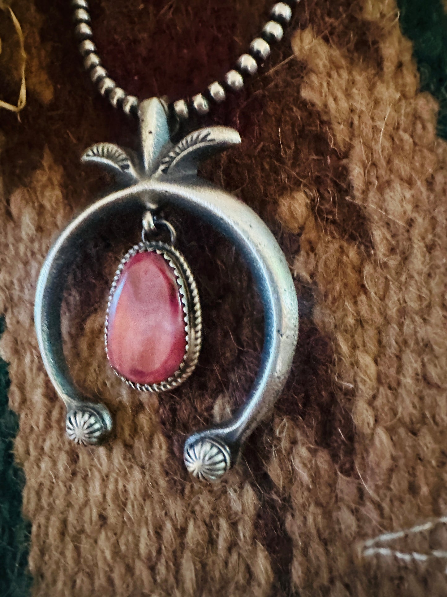 Navajo Sterling Silver & Purple Spiny Naja Pendant by Martha Cayatineto
