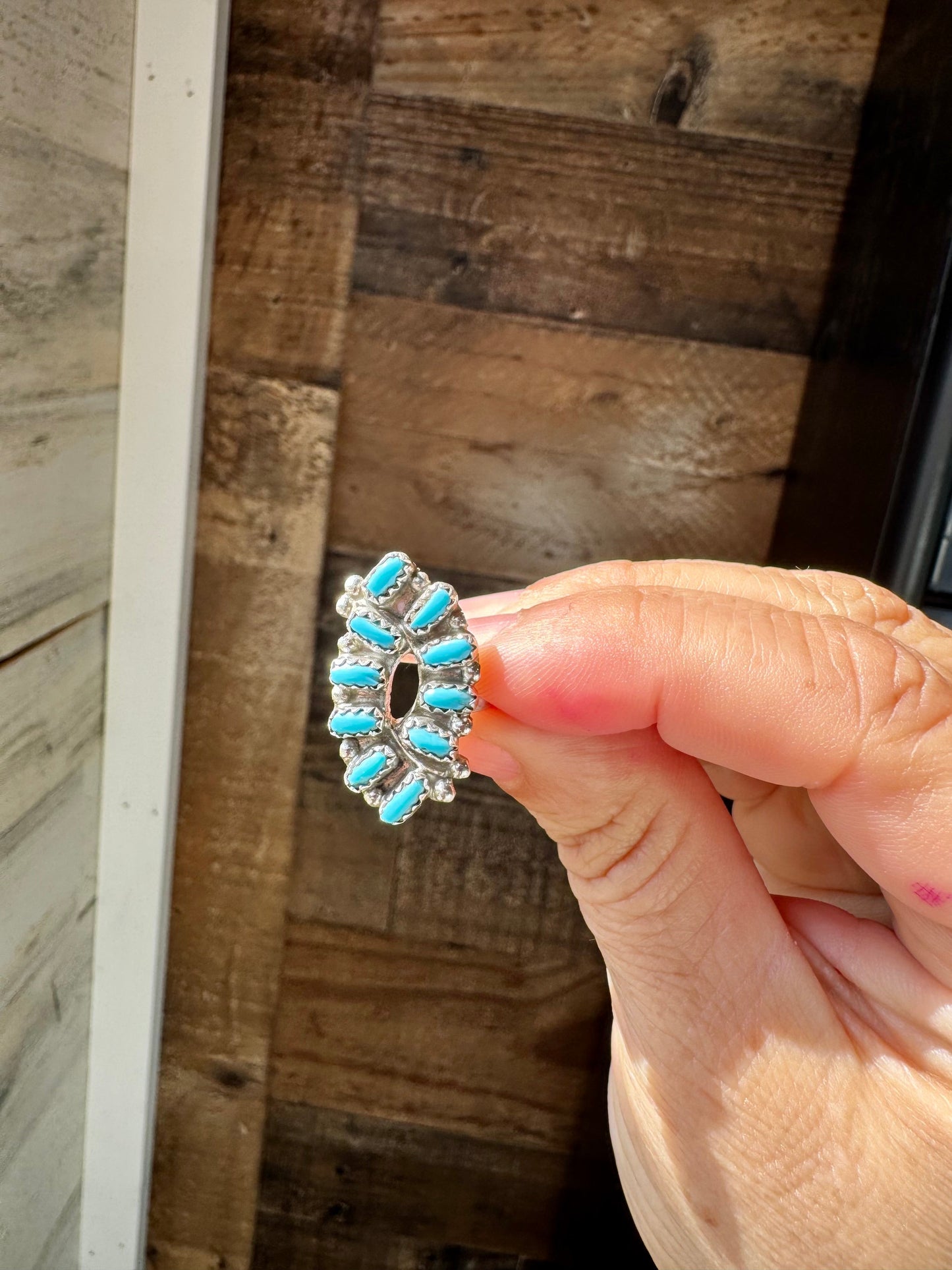 Small Cluster Ring – Kingman Turquoise, USA Made - size 6.5