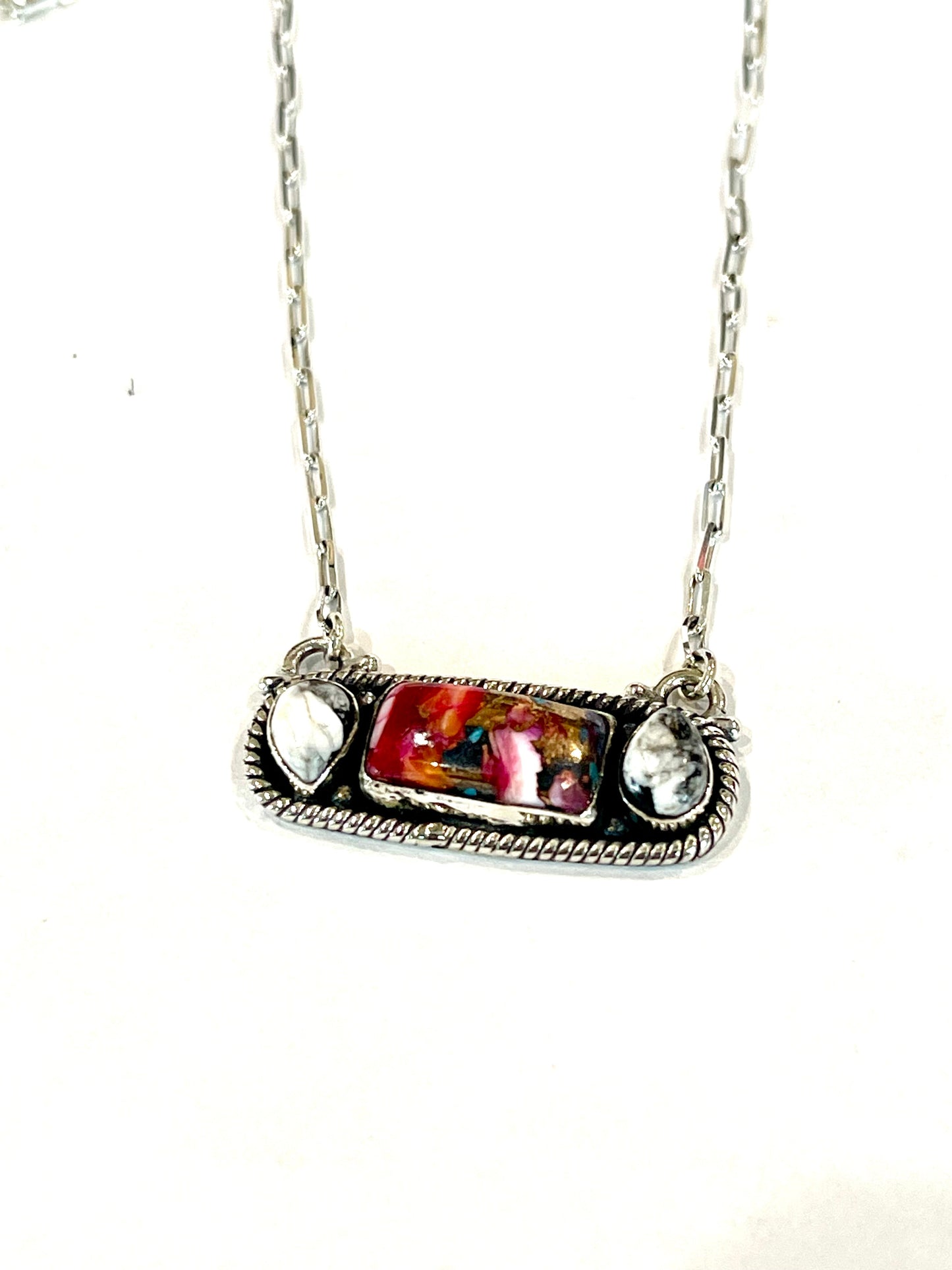 Handmade Sterling Silver Pink Dream Bar Necklace
