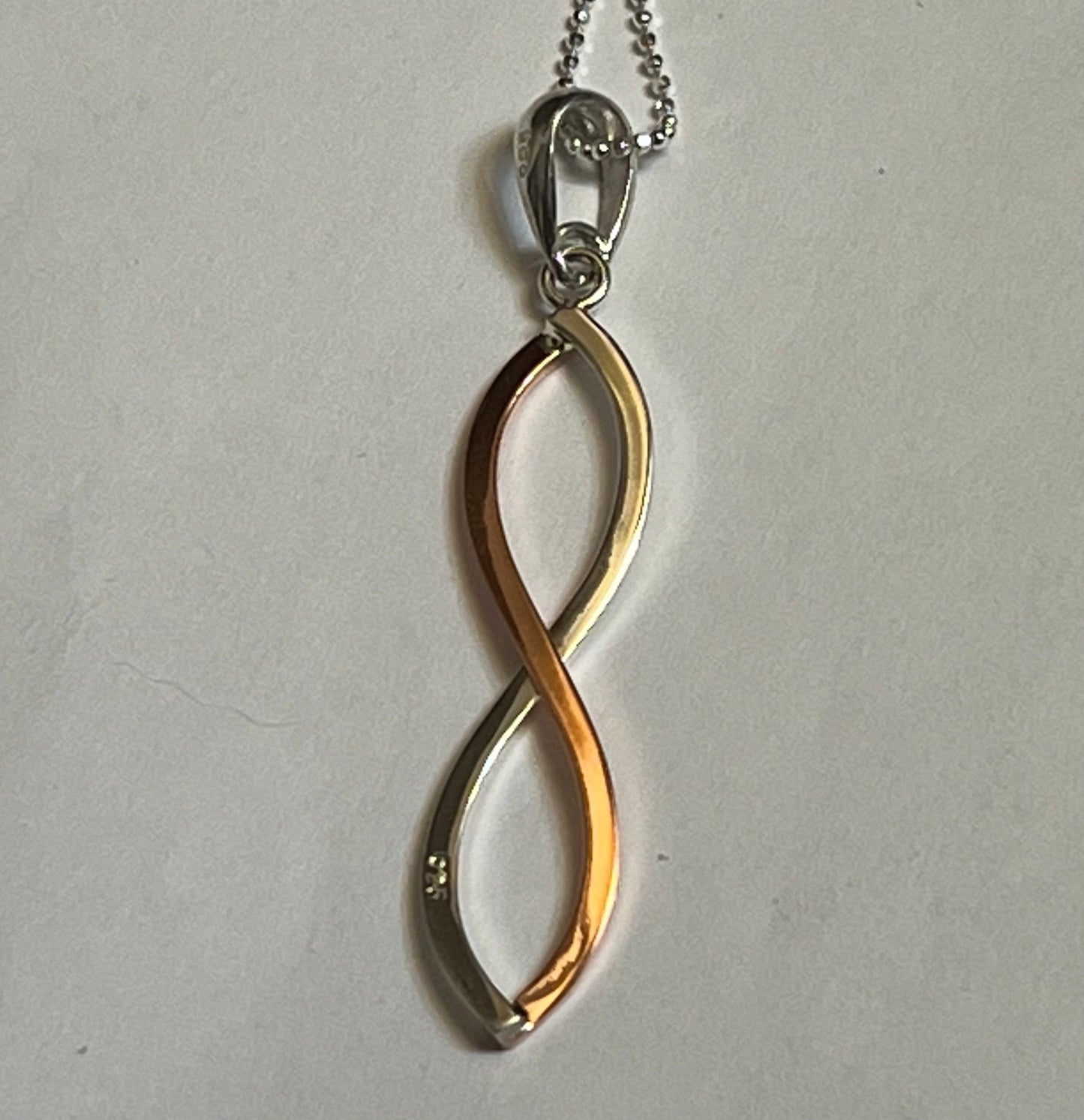 Silver & Copper Infinity Pendant