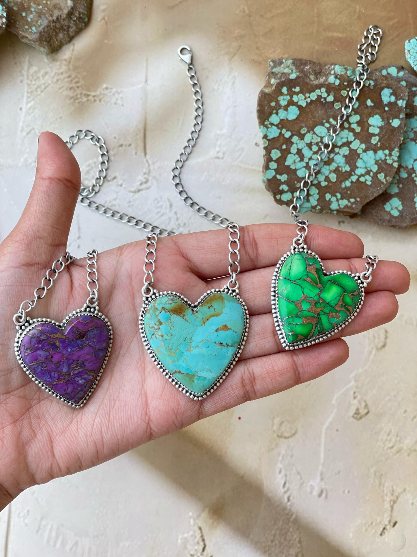 Handmade Sterling Silver Heart Necklaces