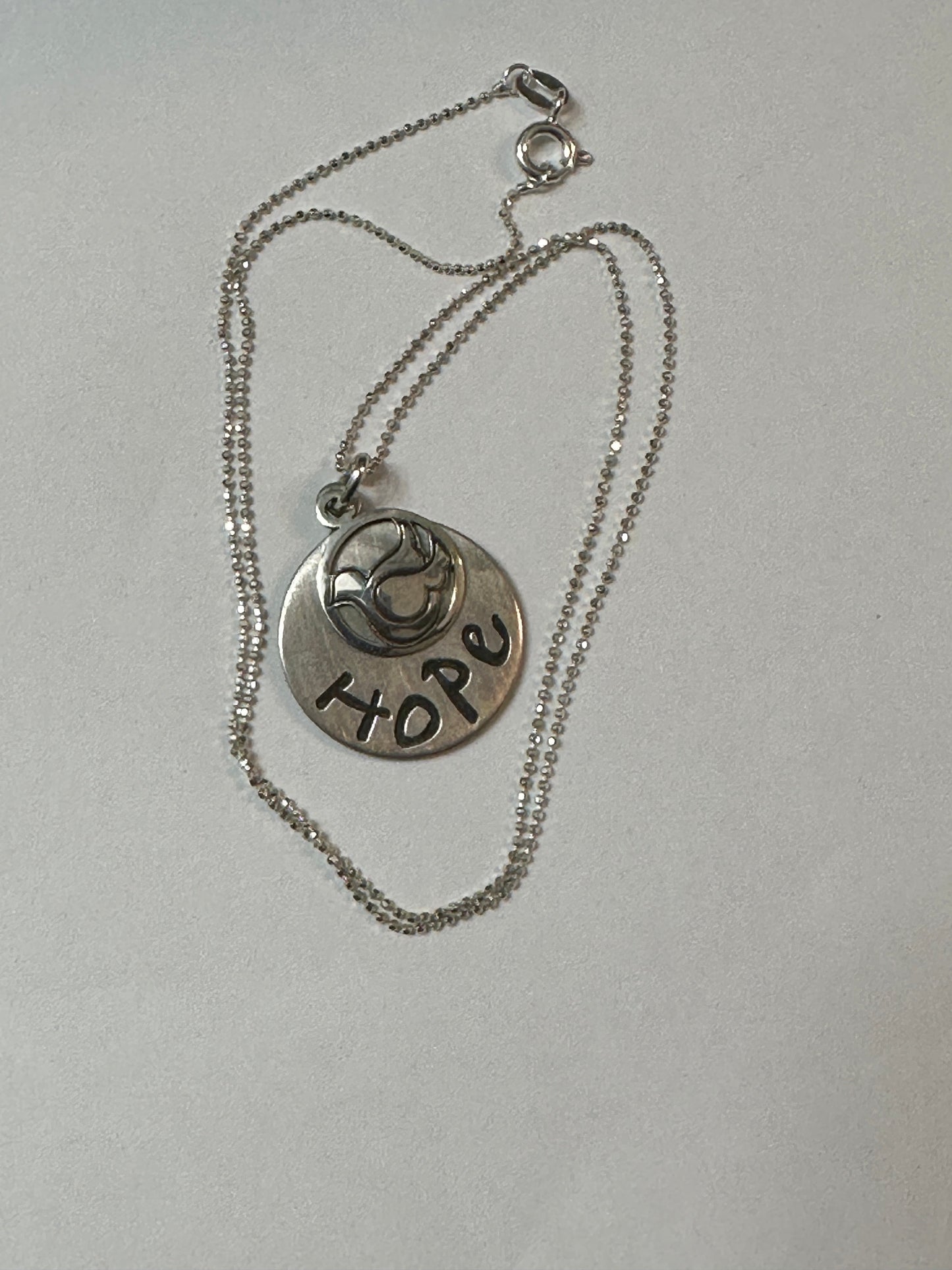 Sterling Silver Hope Pendant Necklace