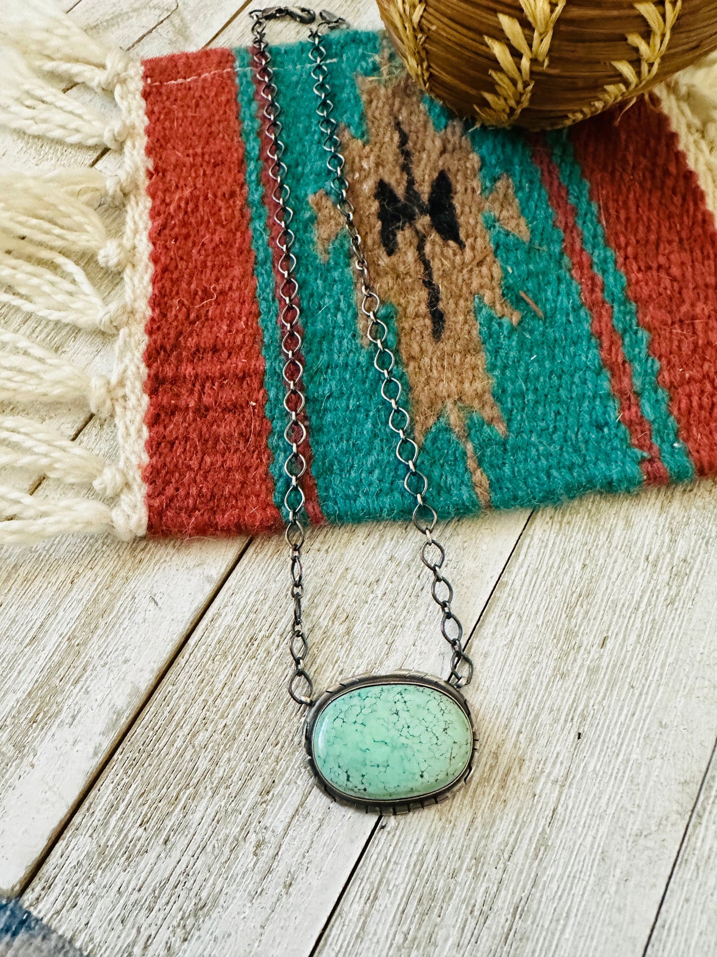 Navajo Sterling Silver & Turquoise Necklace