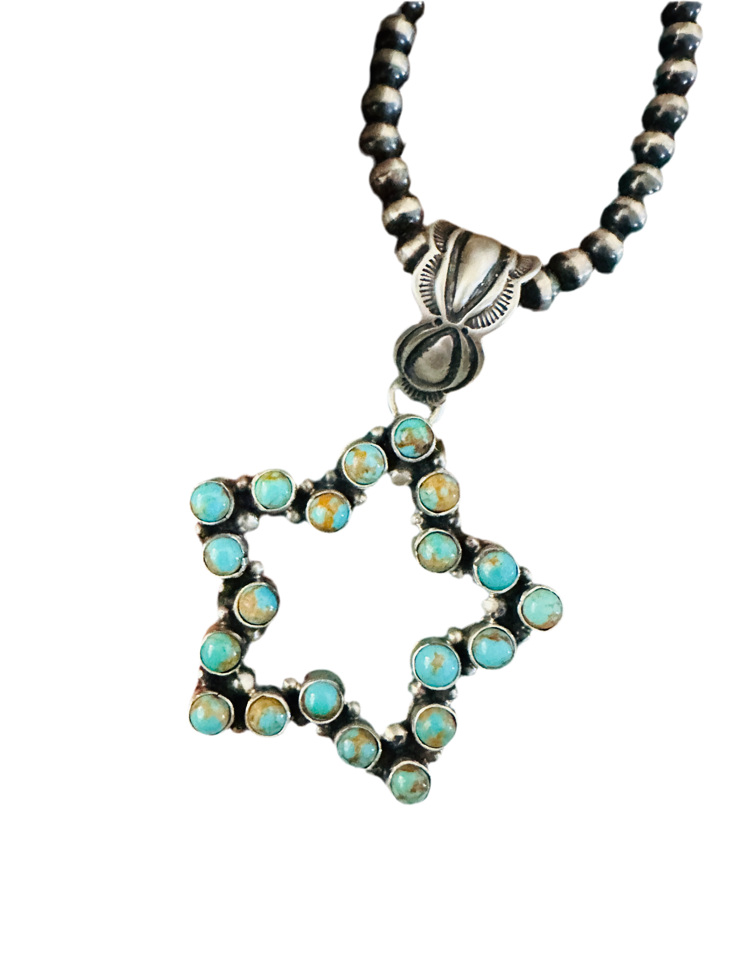 Navajo Turquoise and Sterling Silver Star Pendant