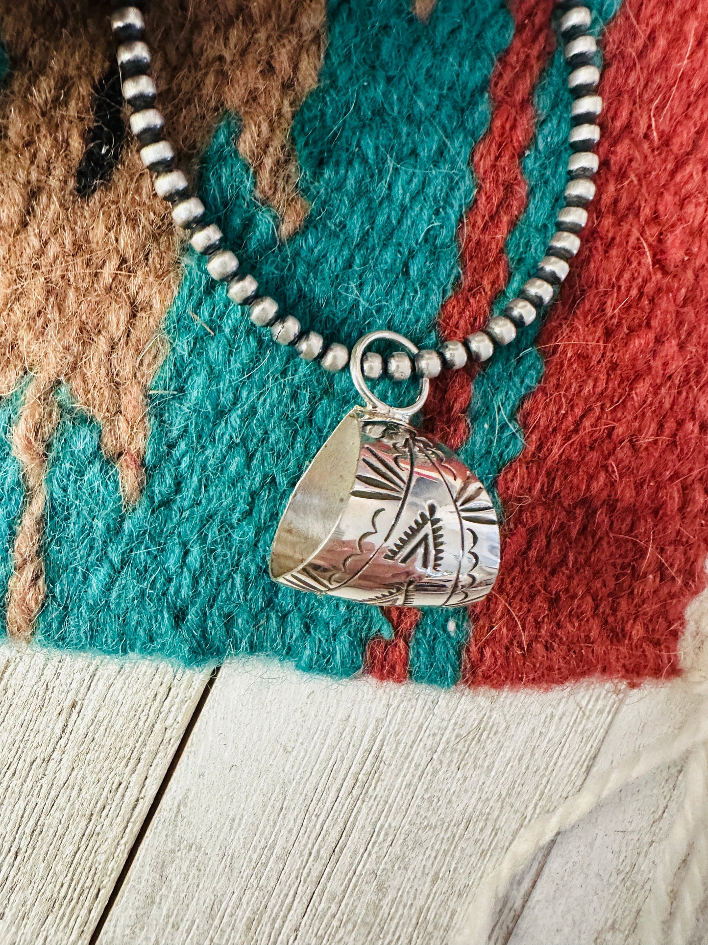 Navajo Hand Stamped Sterling Silver Bale