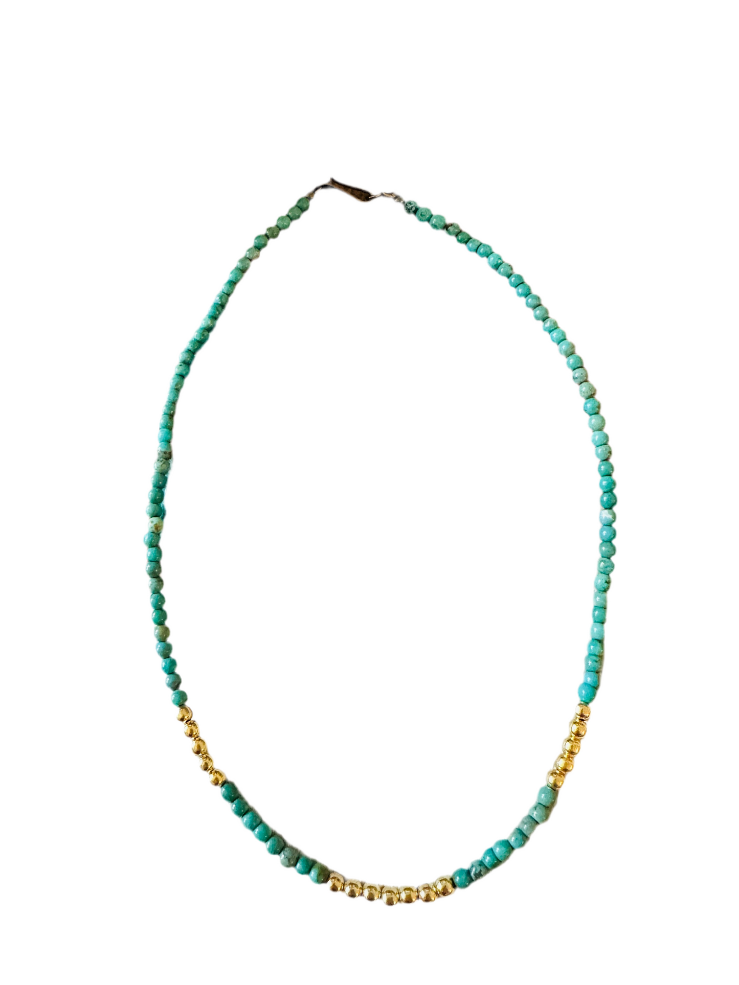 Navajo Turquoise & Gold Beaded 16” Necklace
