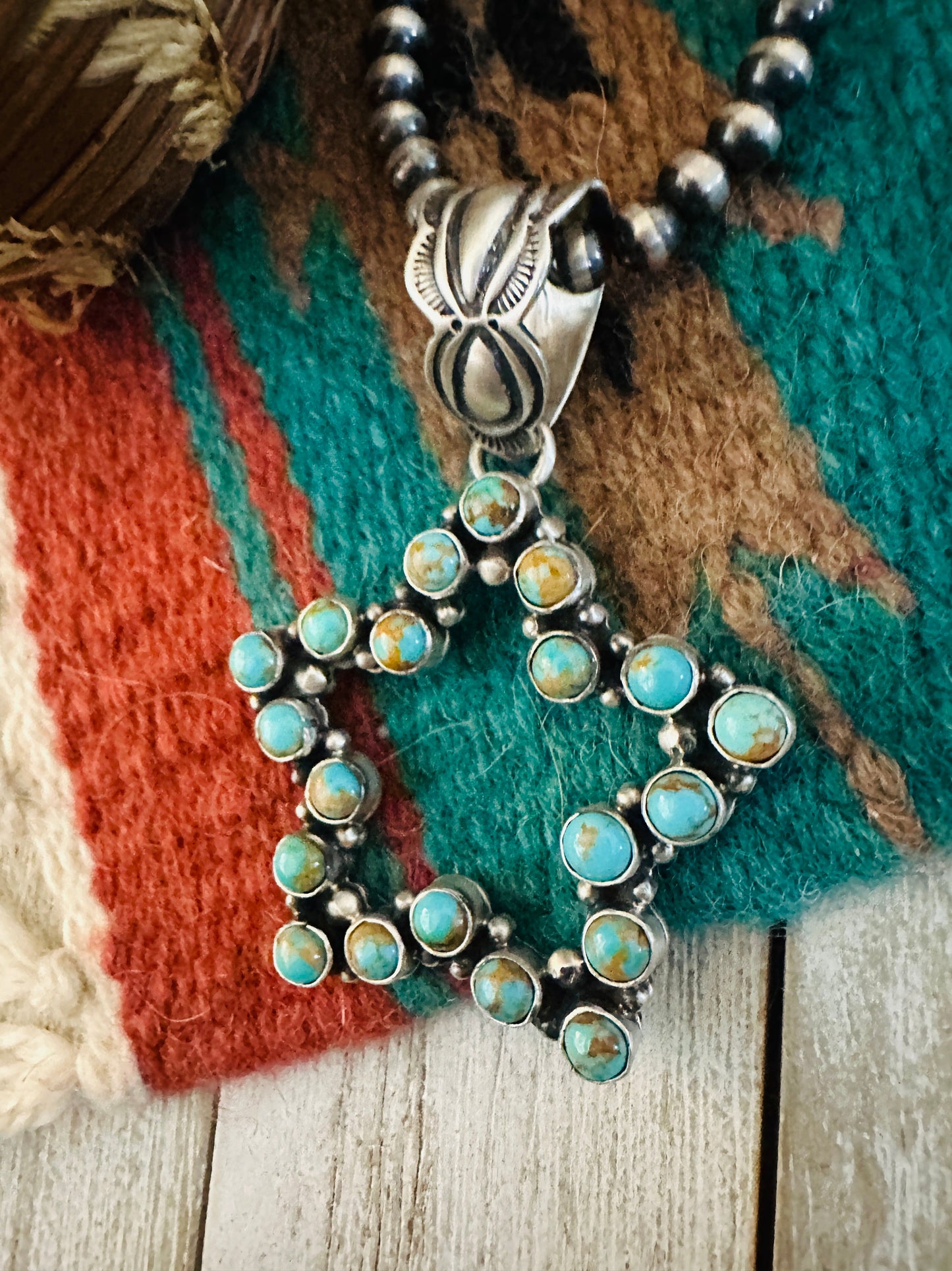 Navajo Turquoise and Sterling Silver Star Pendant