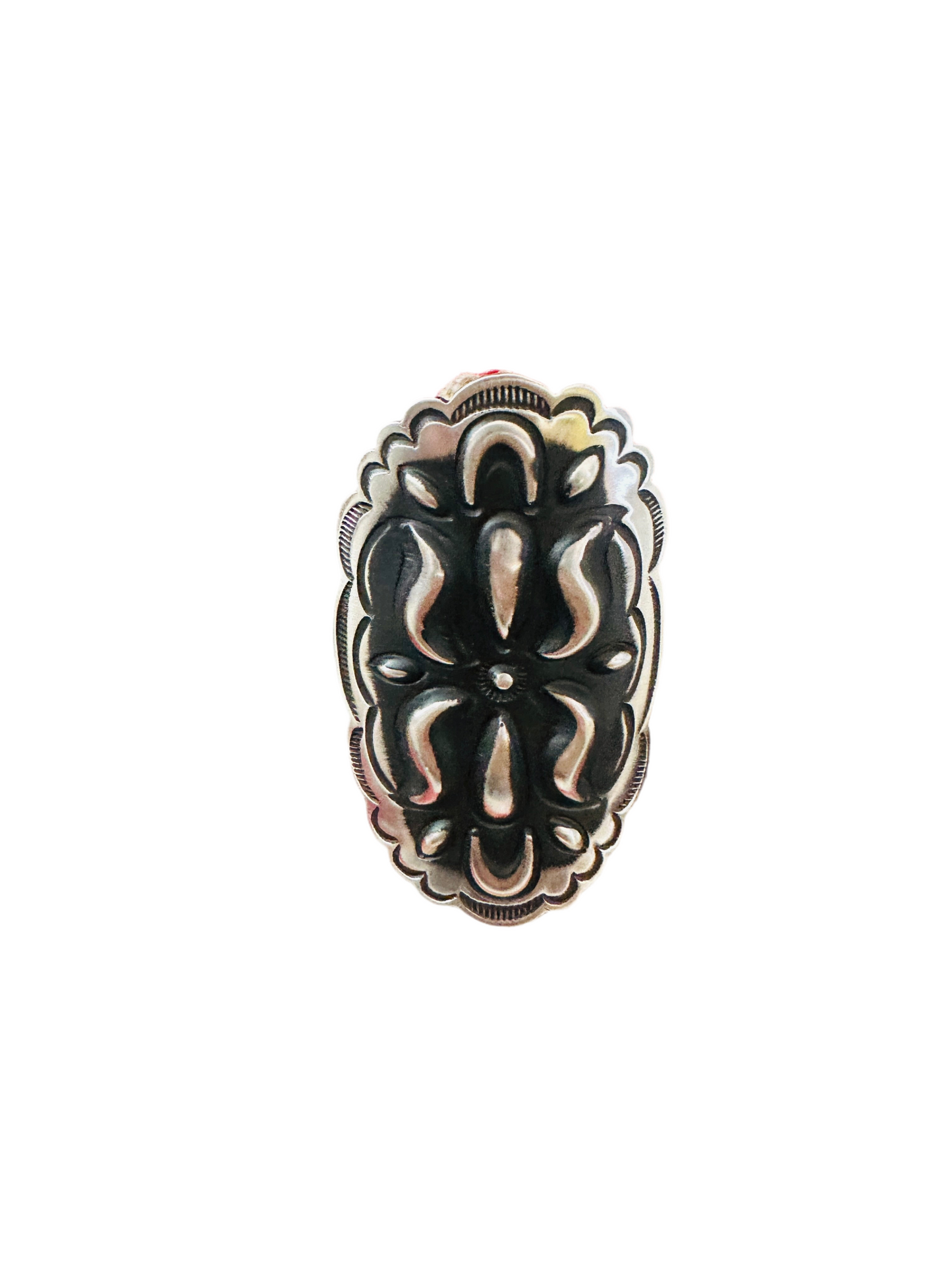 Navajo Sterling Silver Adjustable Concho Ring by Leander Tahe