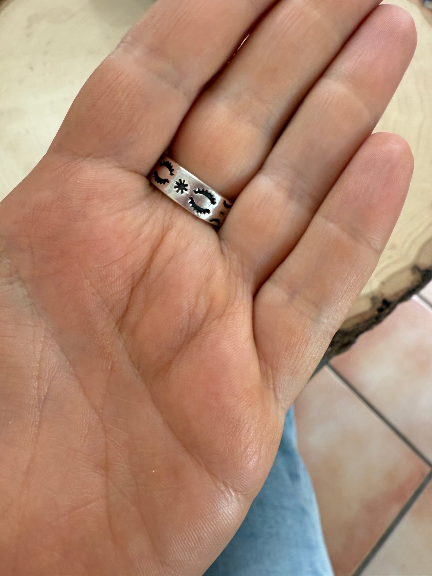 Handmade Number 8 Turquoise Cluster Adjustable Ring