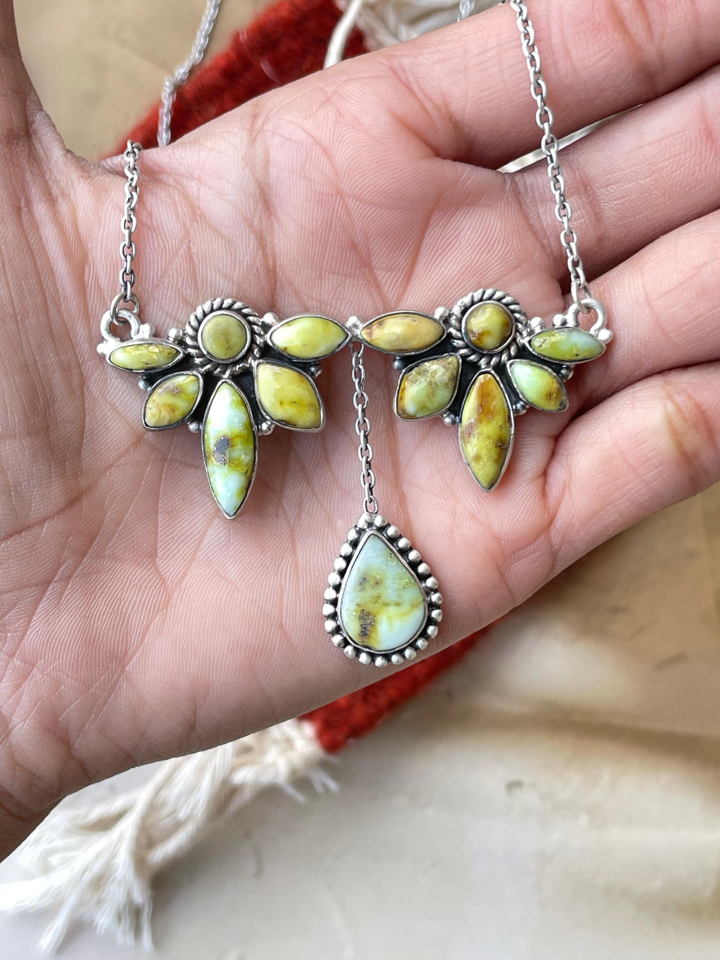 Handmade Sterling Silver & Palomino Turquoise Necklace
