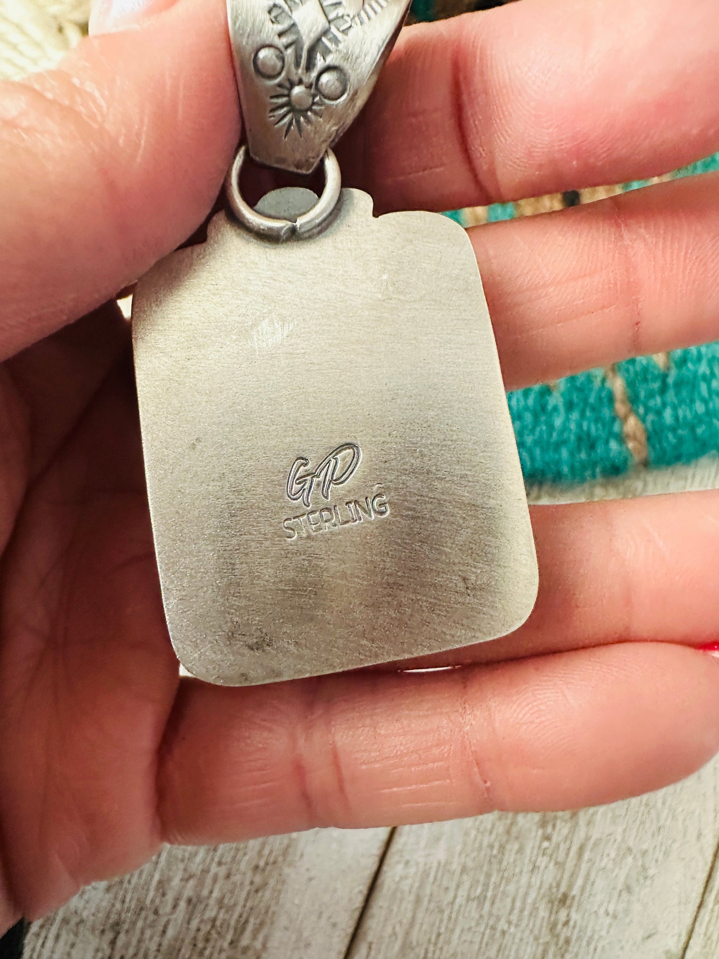 Navajo Variscite & Sterling Silver Pendant